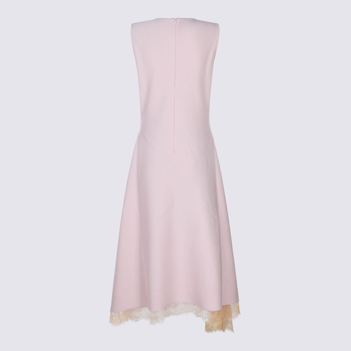 Alexander Mcqueen Lace-trimmed Sleeveless Midi Dress In Pink