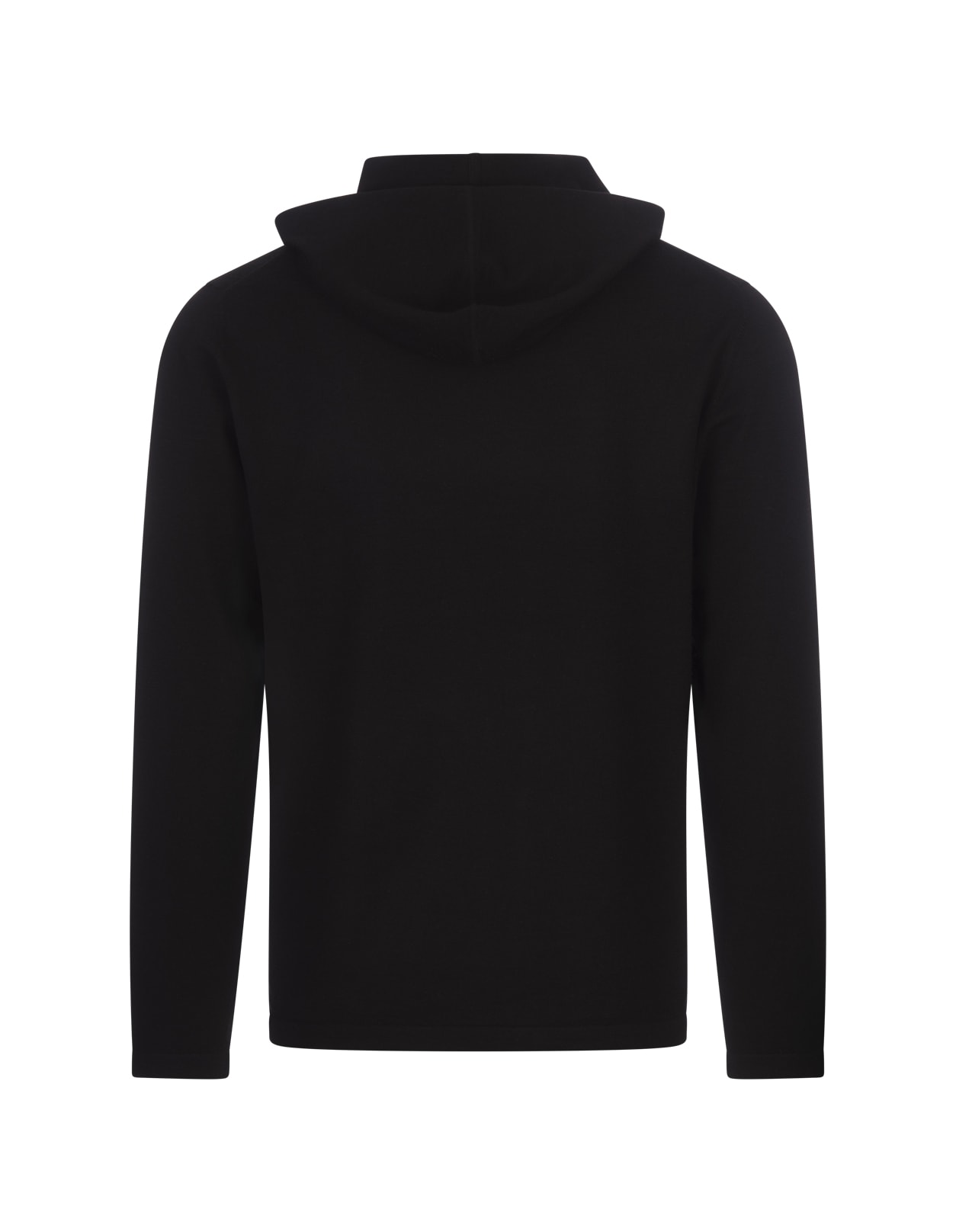 Shop Vince Black Hoodie In Wool And Cashmere