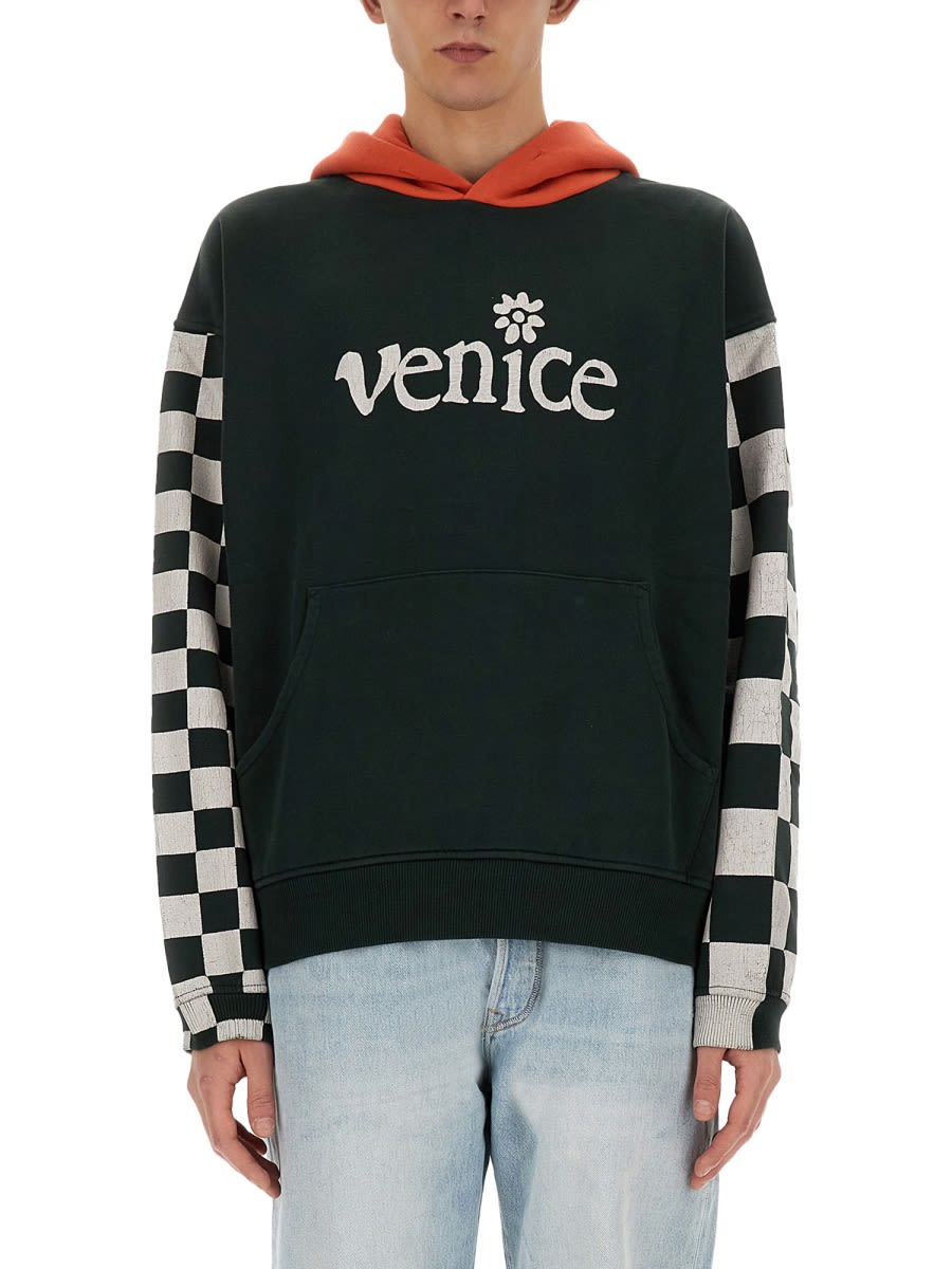 Shop Erl Venice Sweatshirt In Black