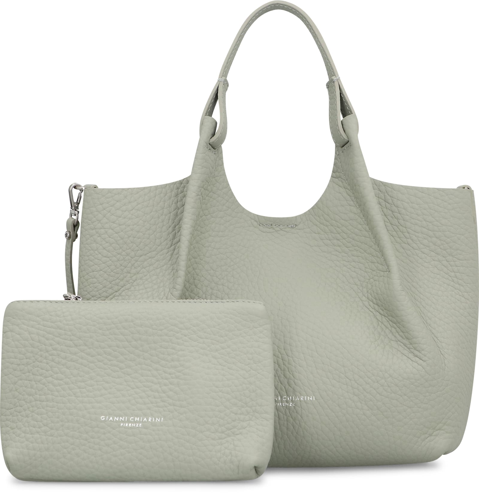Gianni Chiarini Dua Leather Handbag In Gray