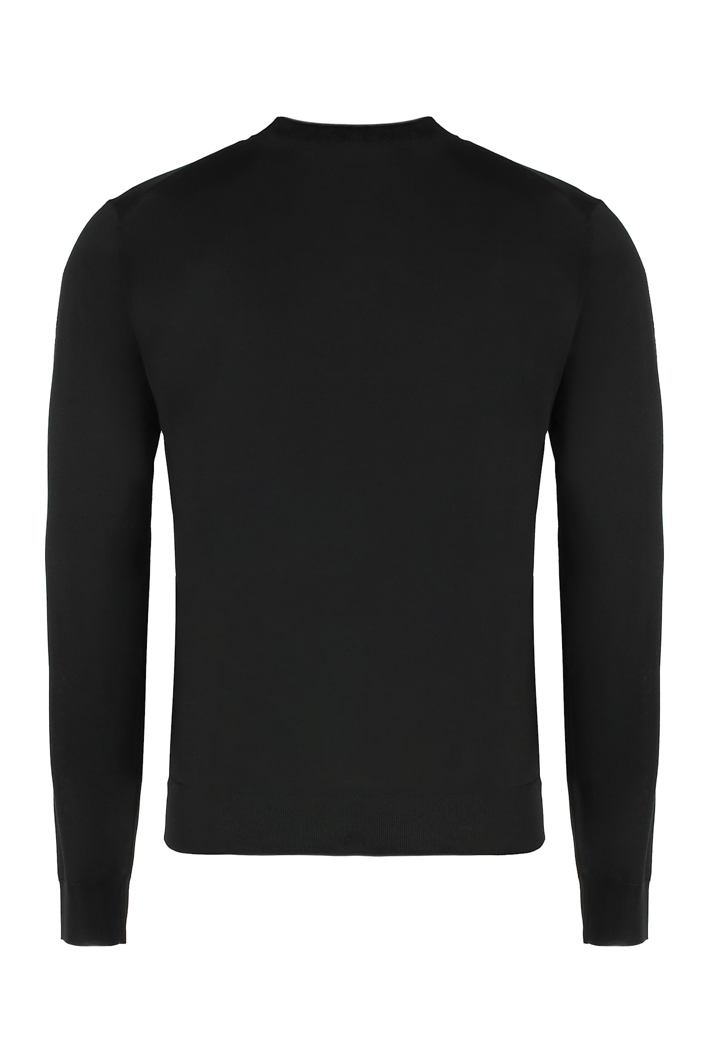 Prada Logo Patch Silk Crewneck Sweater In Nero