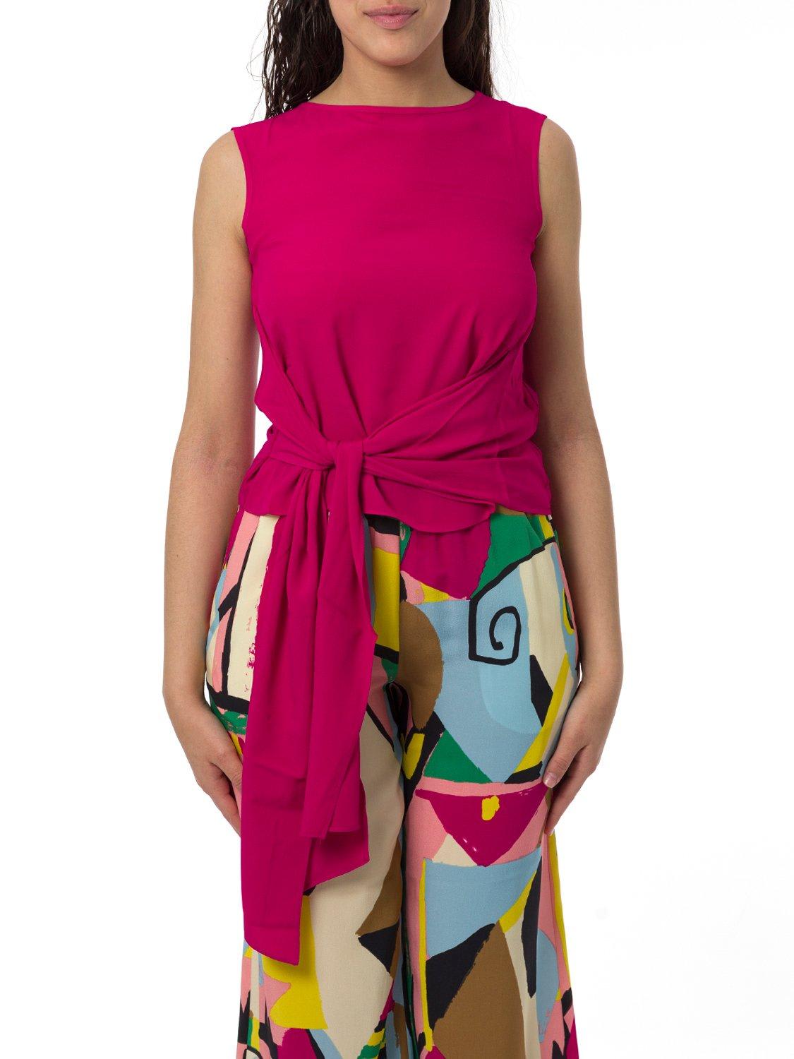 Shop Weekend Max Mara Tied Sleeveless Top In Bouganville