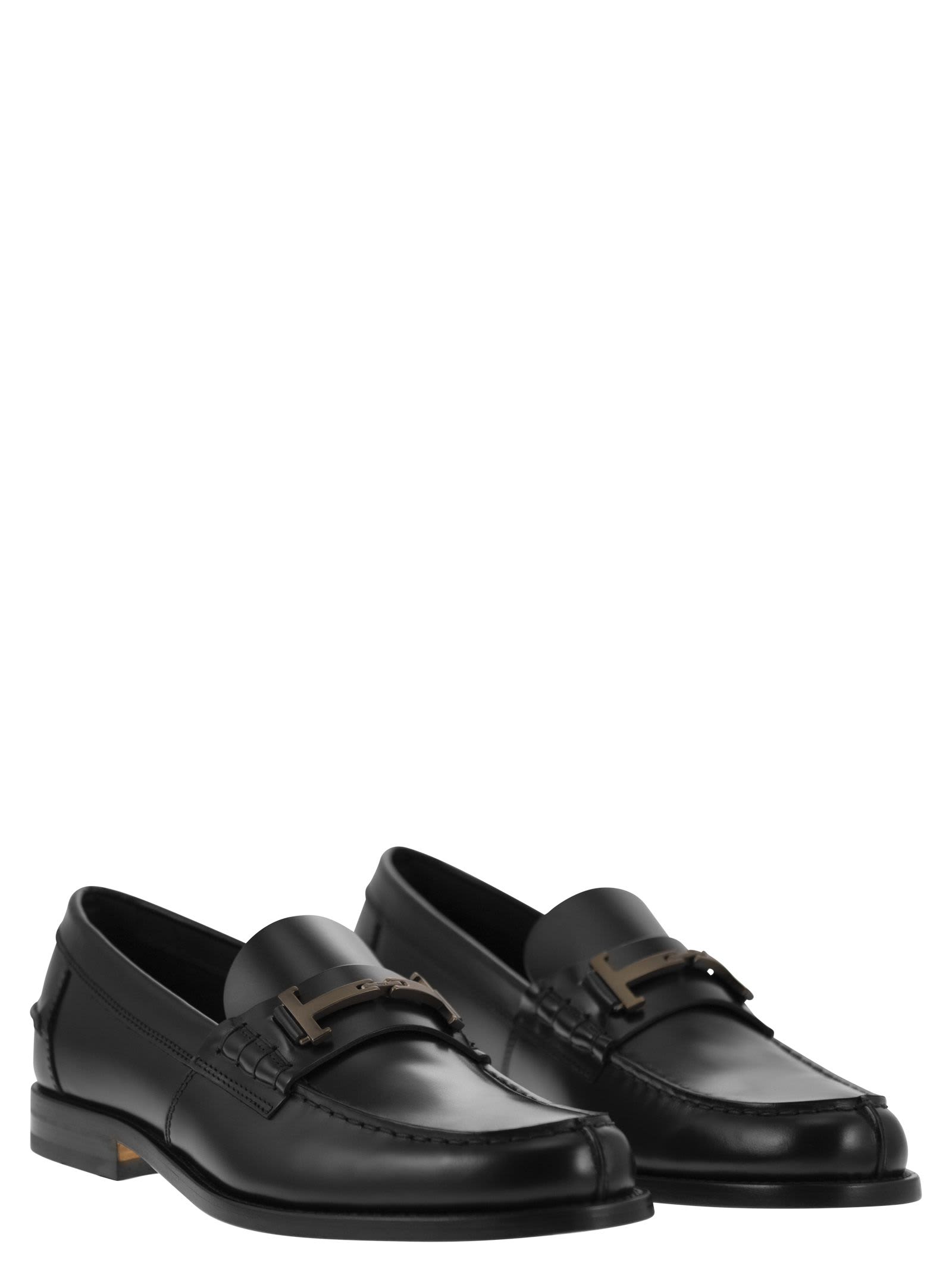 Shop Tod's Timeless Leather Loafer T In Black