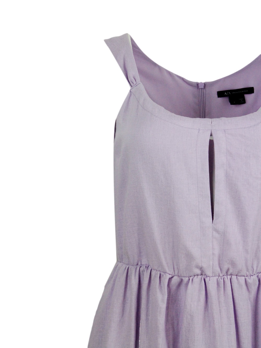 Shop Armani Collezioni Sleeveless Dress Made Of Linen Blend With Elastic Gathering At The Waist. Welt Pockets In Pink