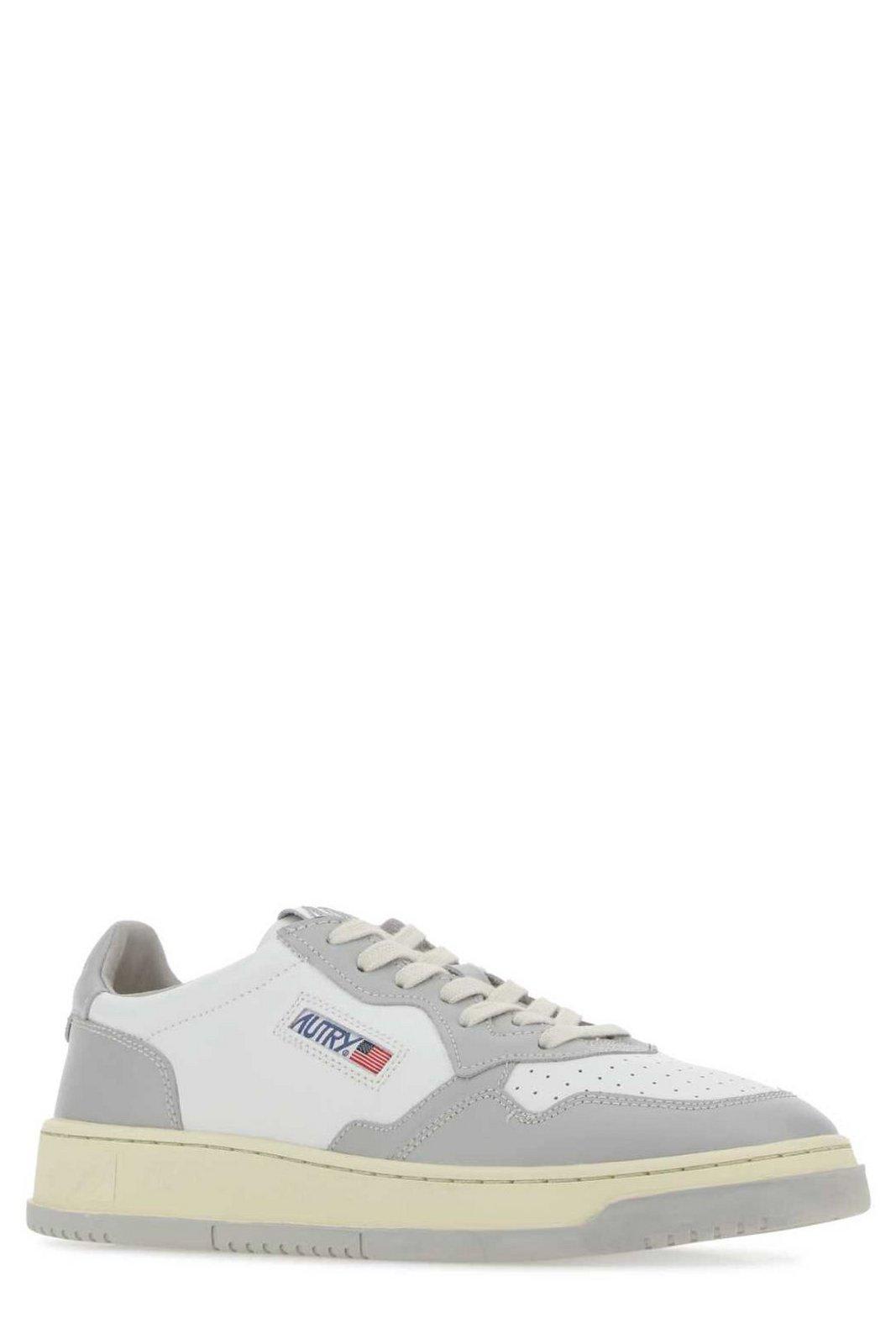 Shop Autry Logo Low Woman Sneakers In White/grey