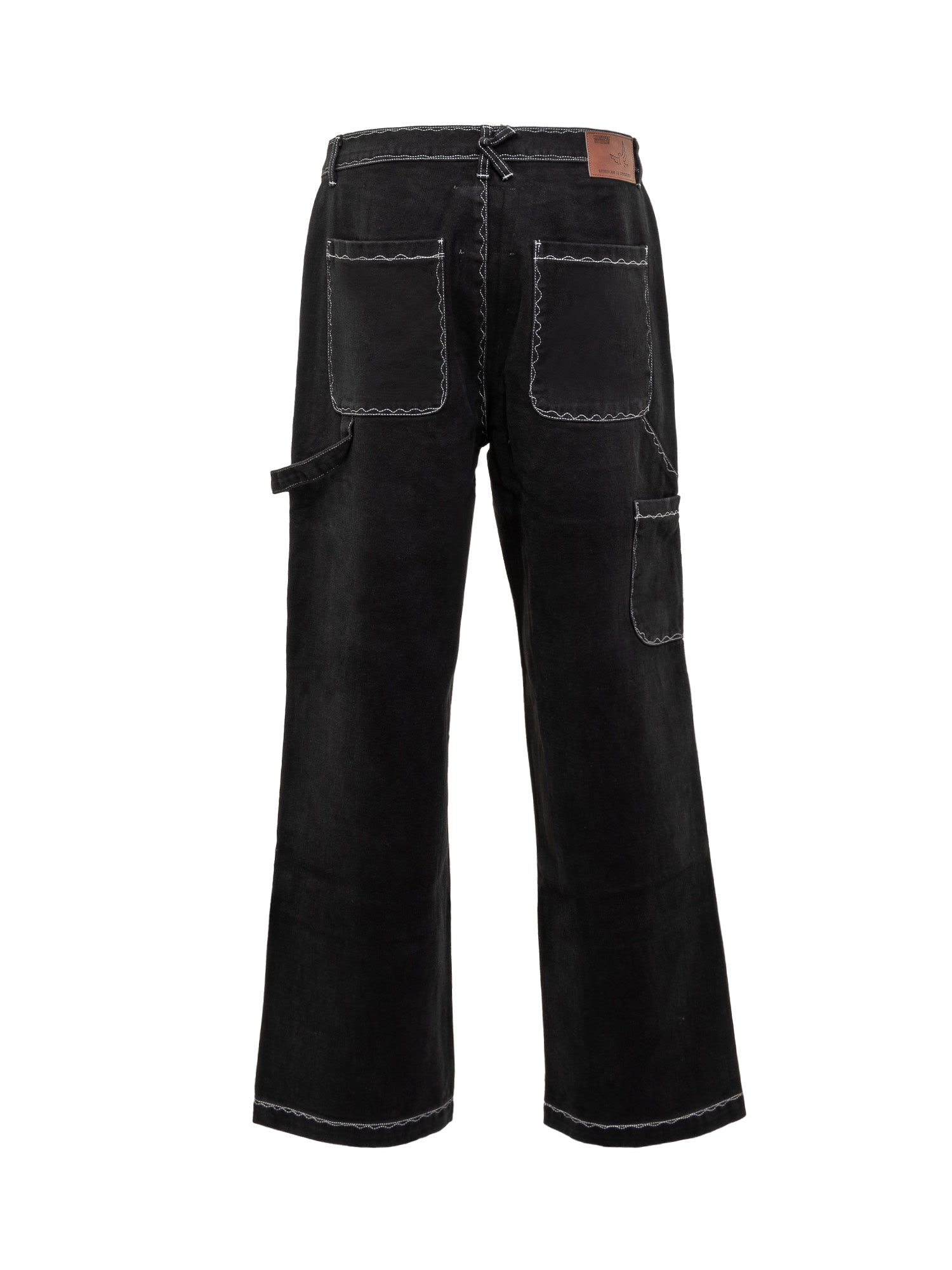 Shop Kidsuper Stitched Work Trousers In Black