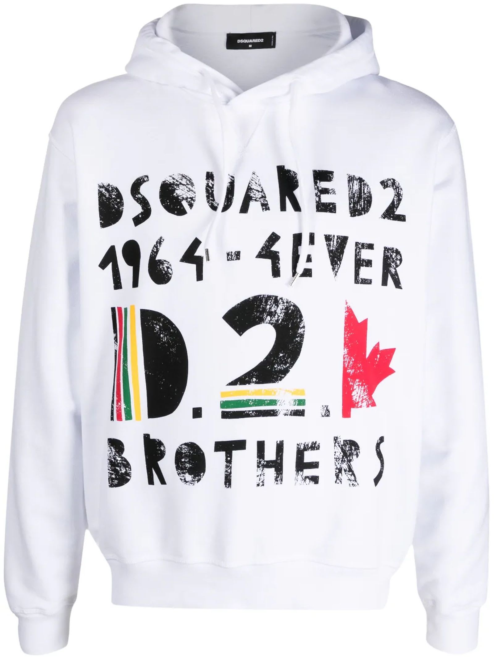 DSQUARED2 WHITE COTTON HOODIE