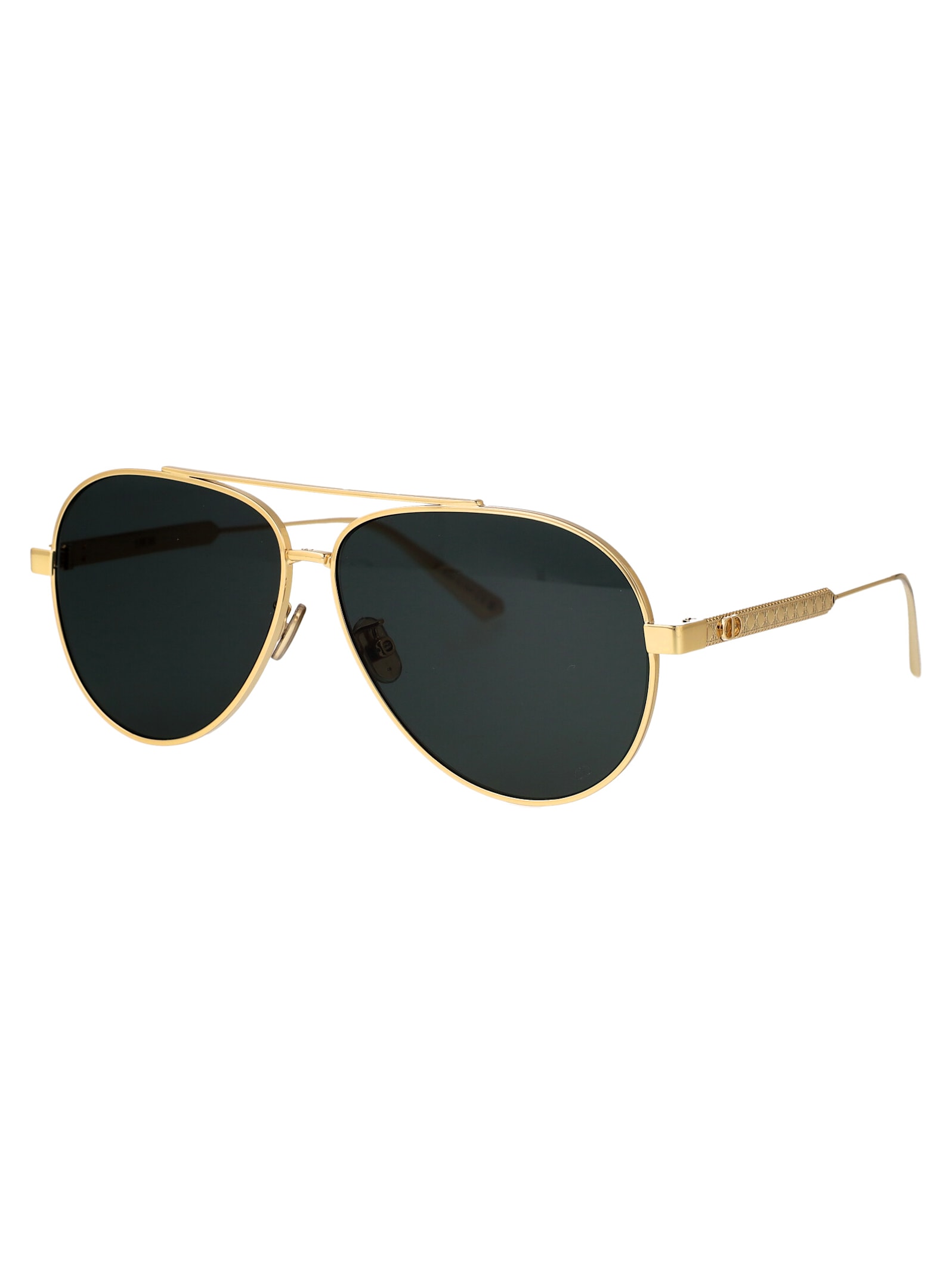 Shop Dior Cannage Sunglasses In Gold Black