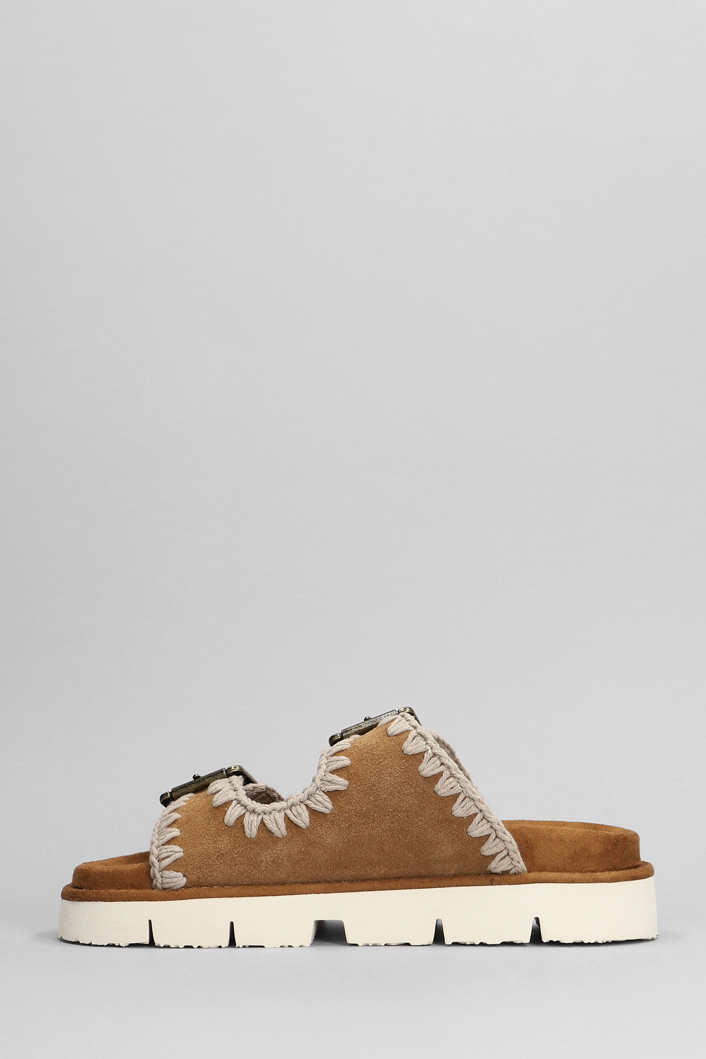Shop Mou New Bio Slipper-mule In Leather Color Suede