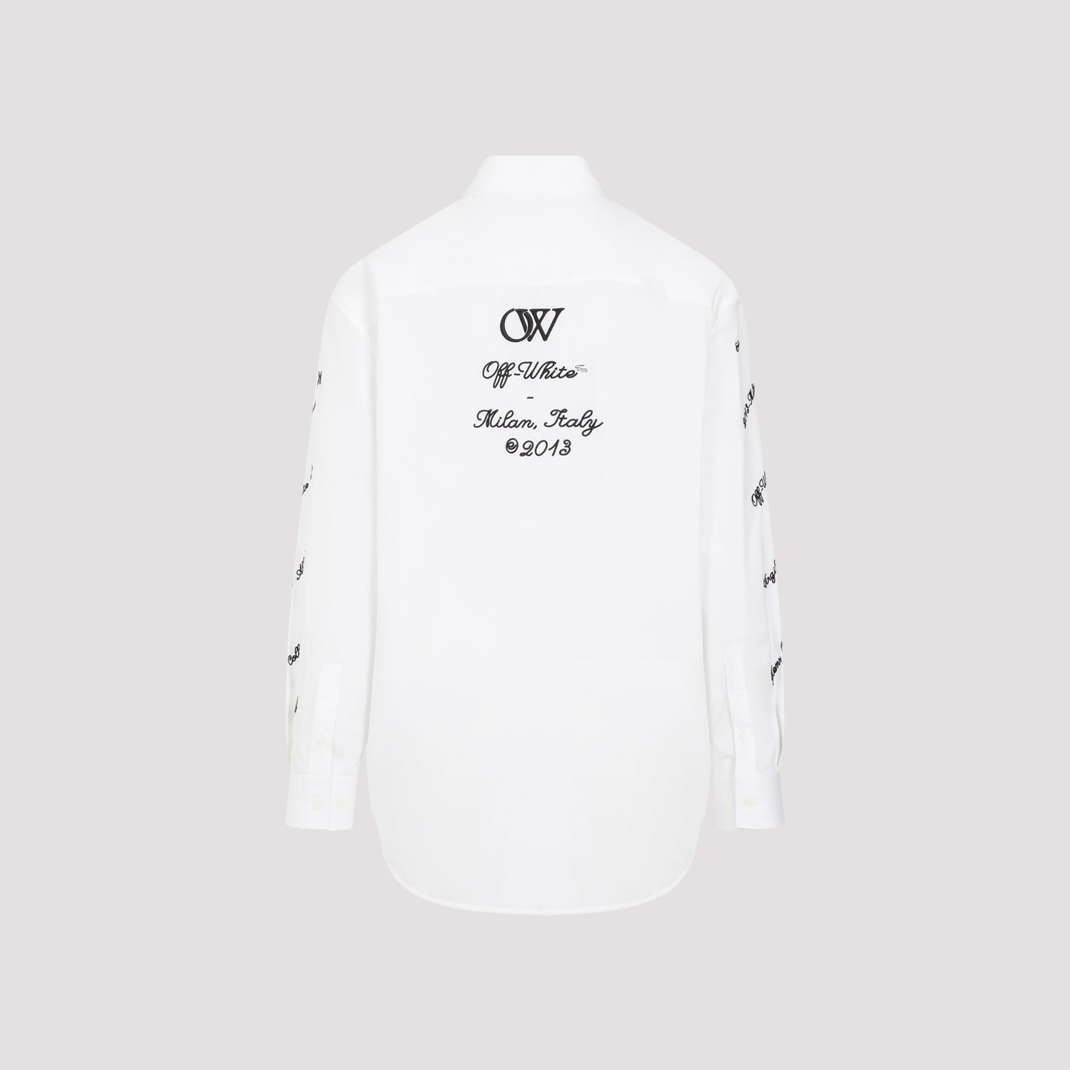 Shop Off-white 23 Logo Heavycot Overshirt In White Black