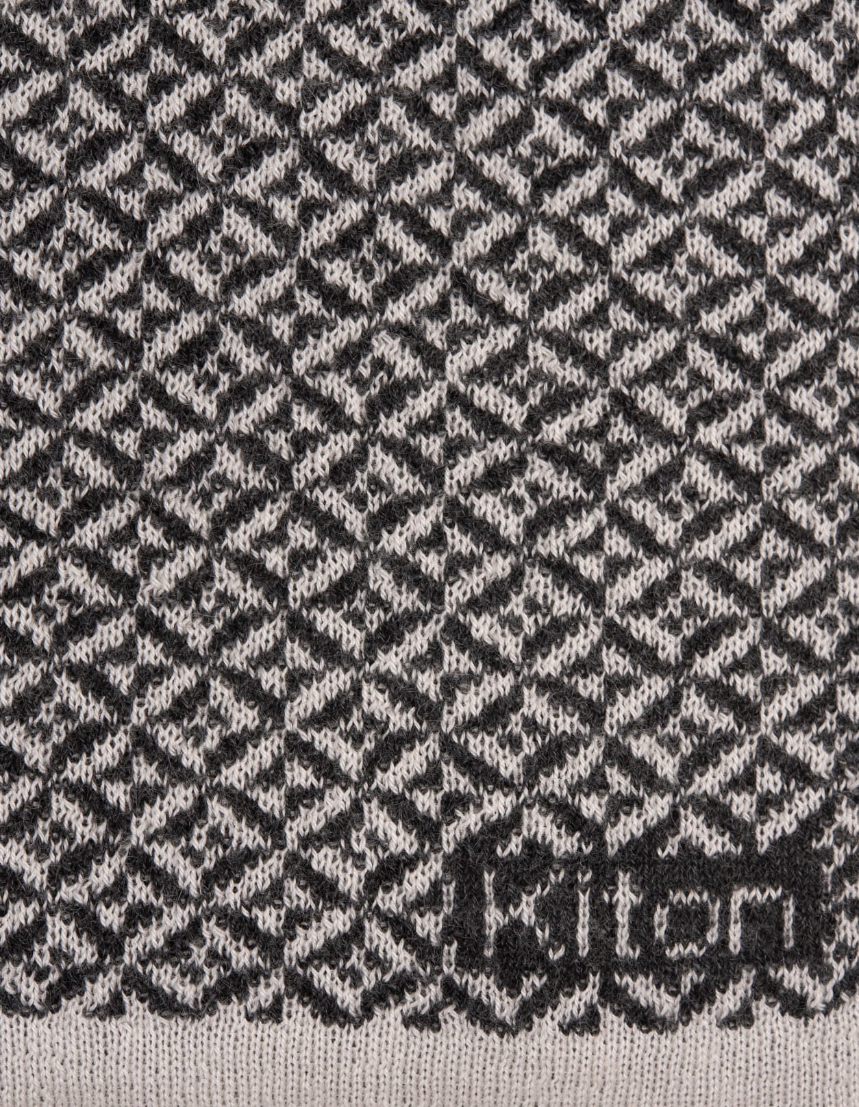 Shop Kiton Black Cashmere Scarf With Jacquard Pattern