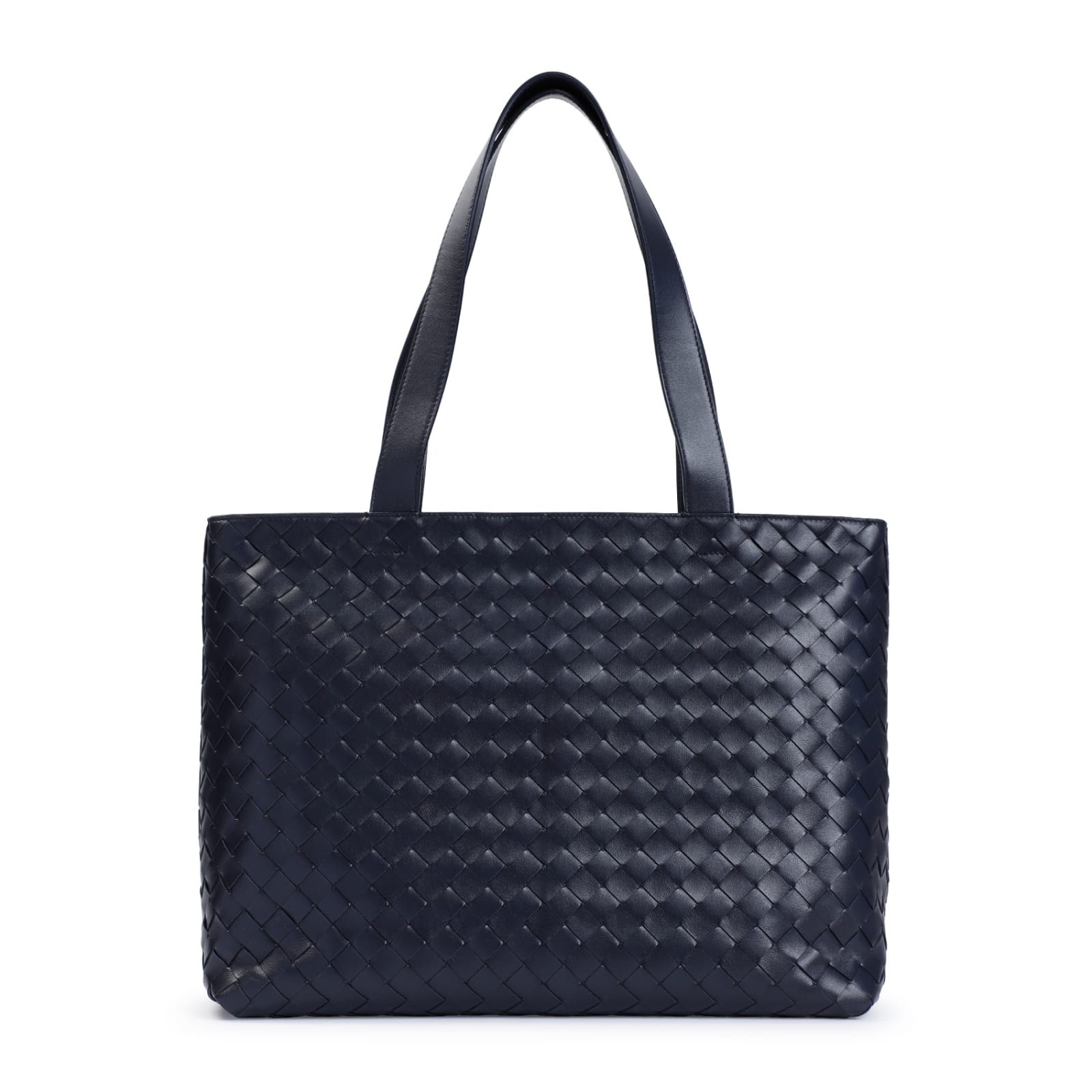 Shop Bottega Veneta Small Intrecciato Tote Bag In Space Silver