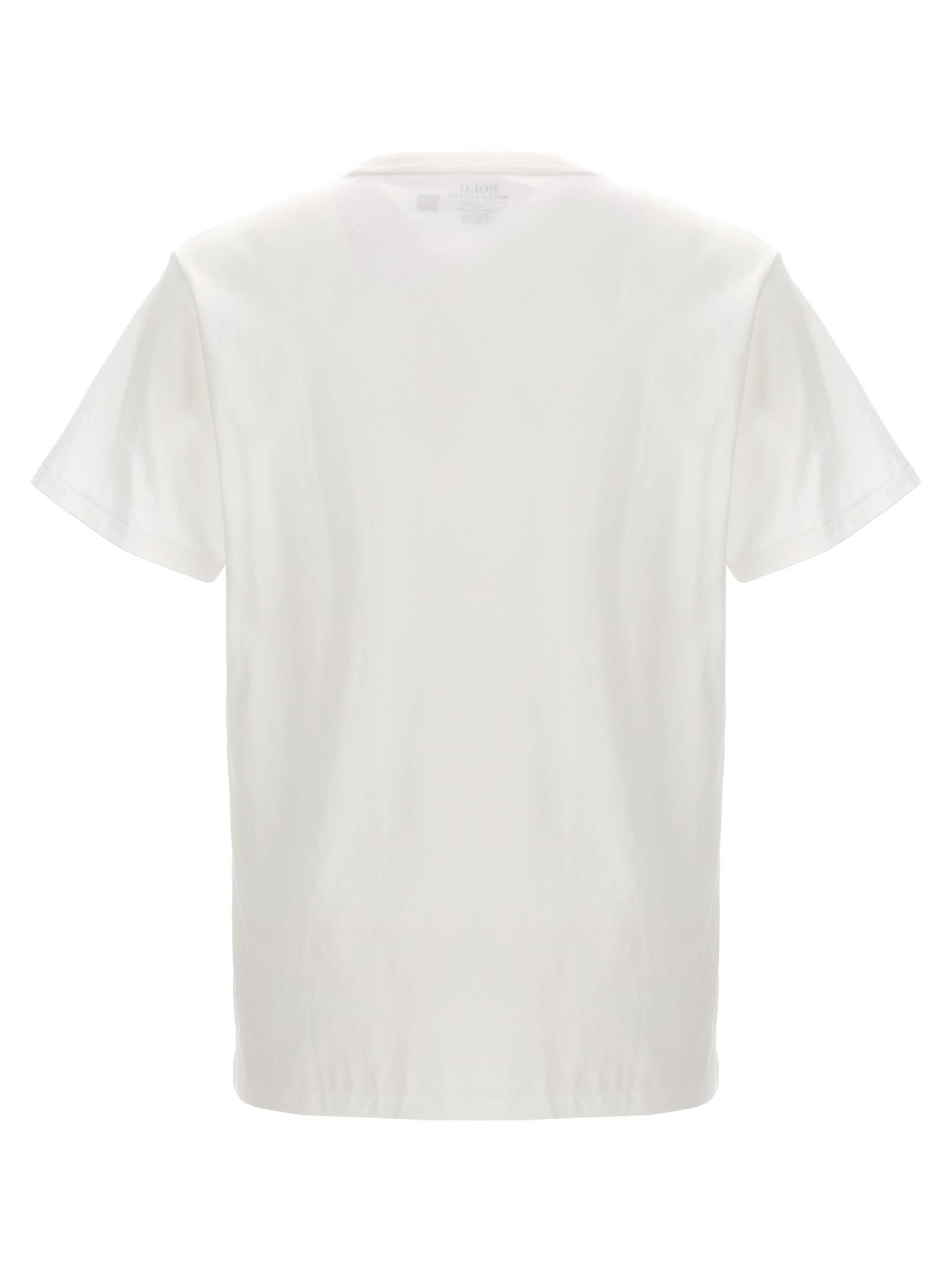 Shop Polo Ralph Lauren Logo T-shirt In White