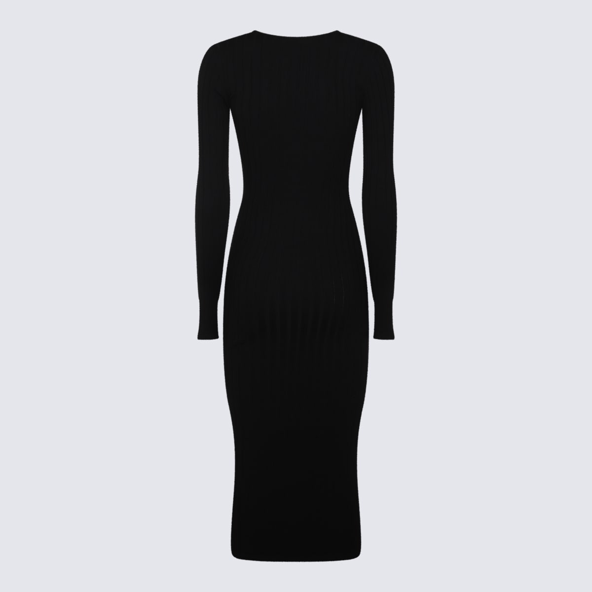 Shop Dolce & Gabbana Black Viscose Midi Dress