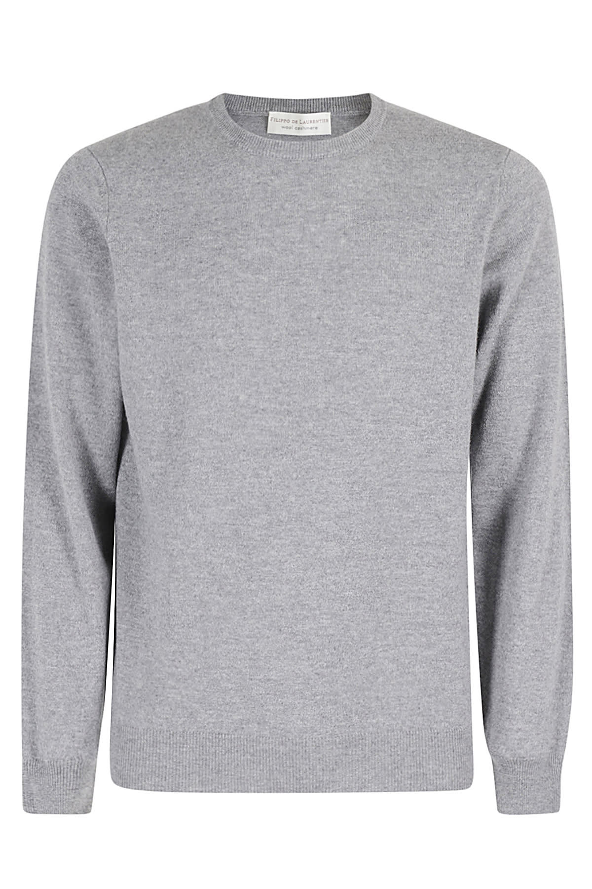 Shop Filippo De Laurentiis Girocollo ml Lana Cashmere In Grigio Chiaro