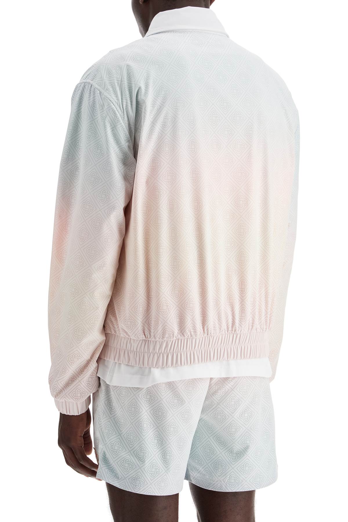 Shop Casablanca Track Jacket With Laser Degradã© Details In Laser Cut Gradient (pink)