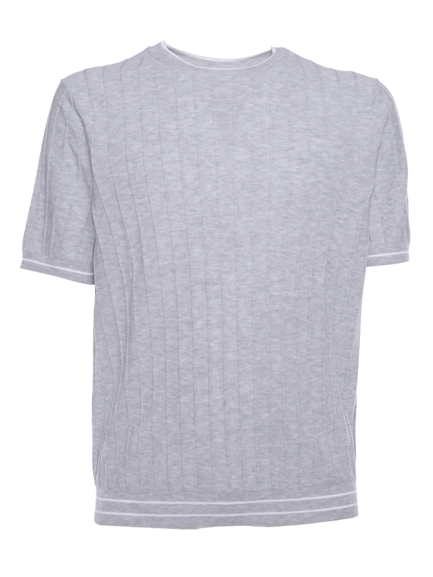 Shop Peserico Knitted T-shirt In Grey