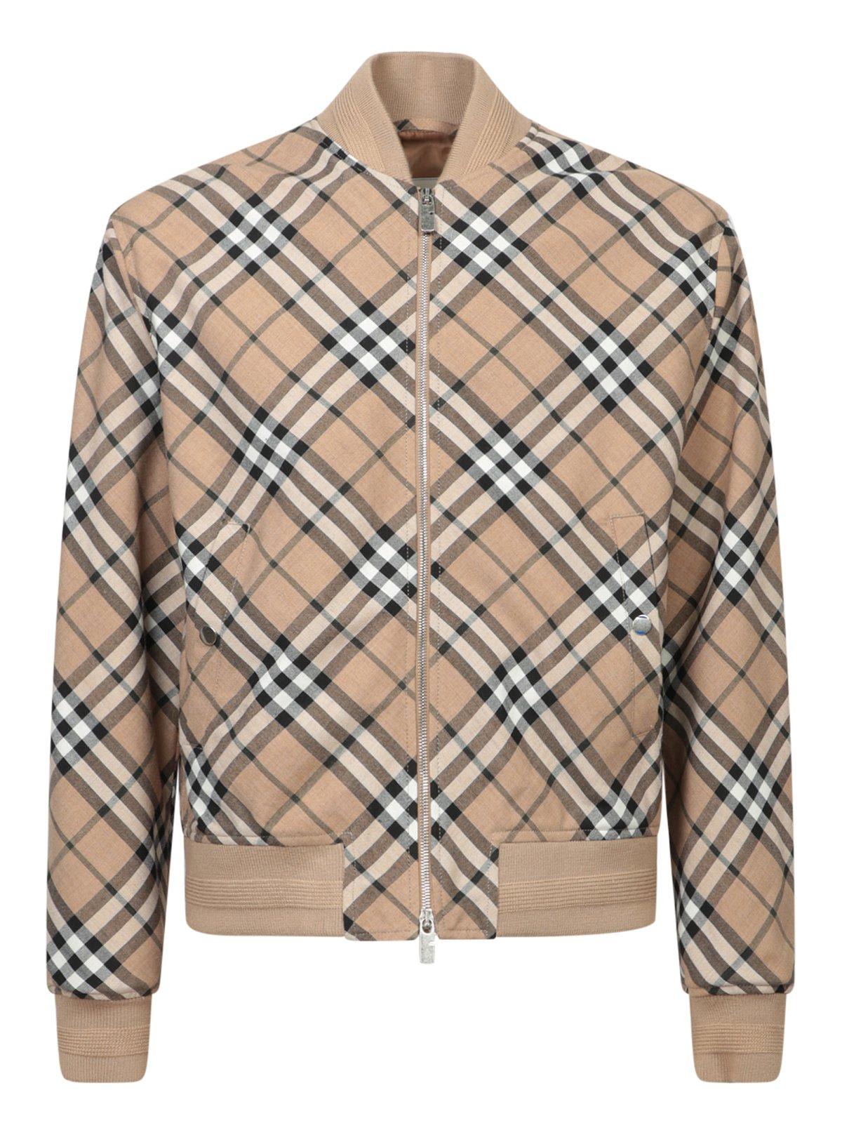 Shop Burberry Vintage Check Zip-up Bomber Jacket