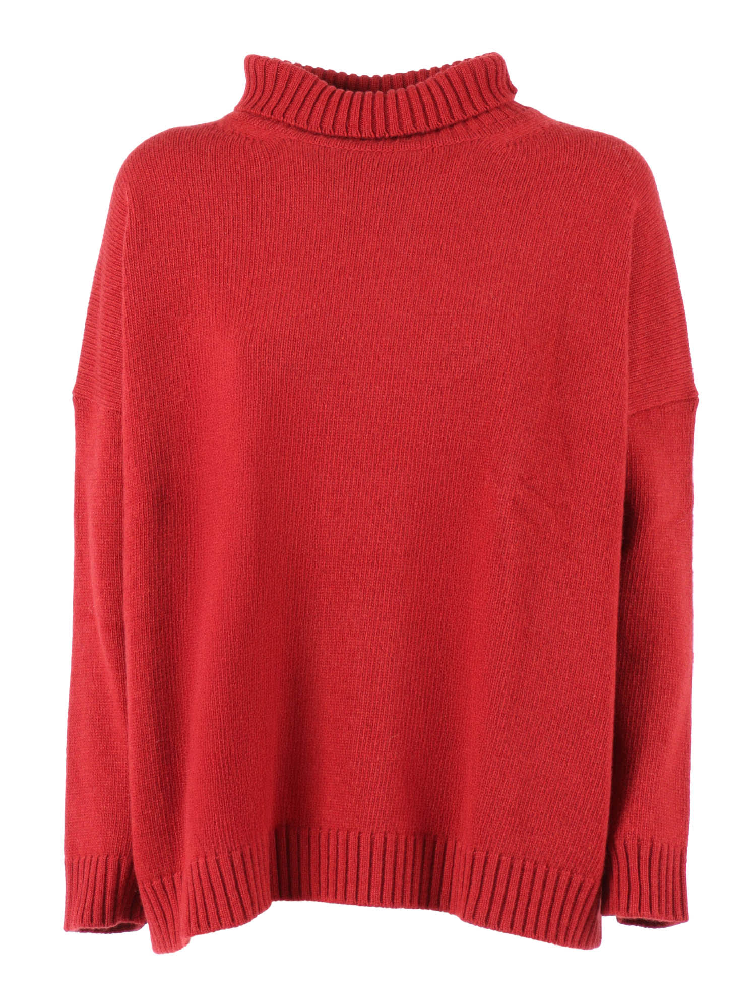 Weekend Max Mara Borgia Ribbed Turtleneck Sweater In Red
