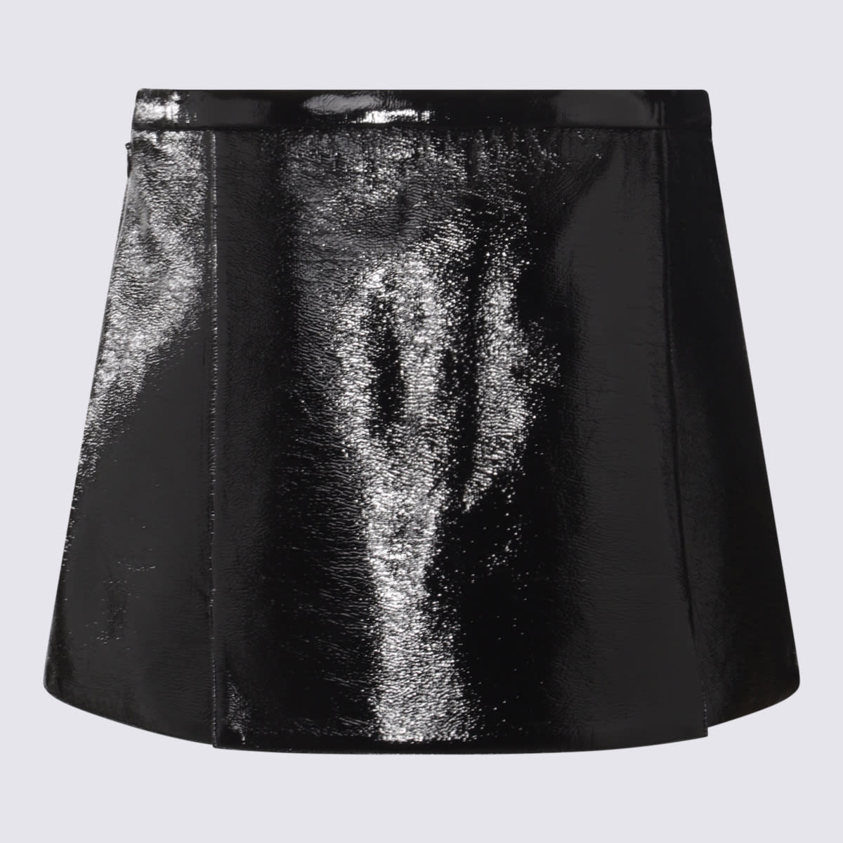 Shop Courrèges Black Vynil Heritage Mini Skirt