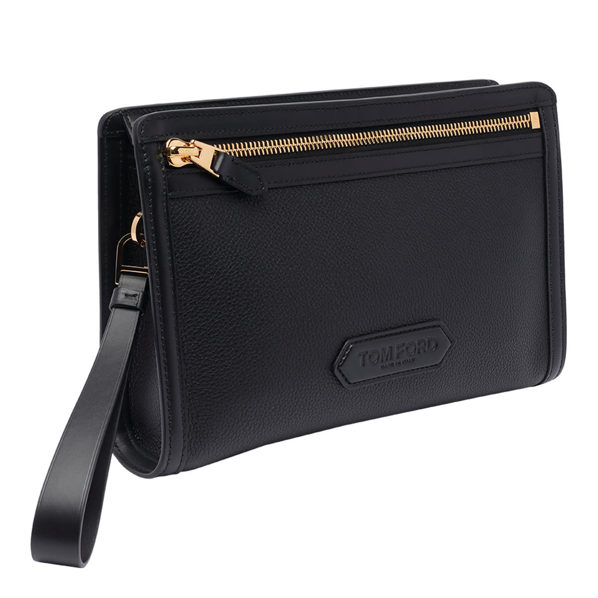 Shop Tom Ford Logo Pouch In Black