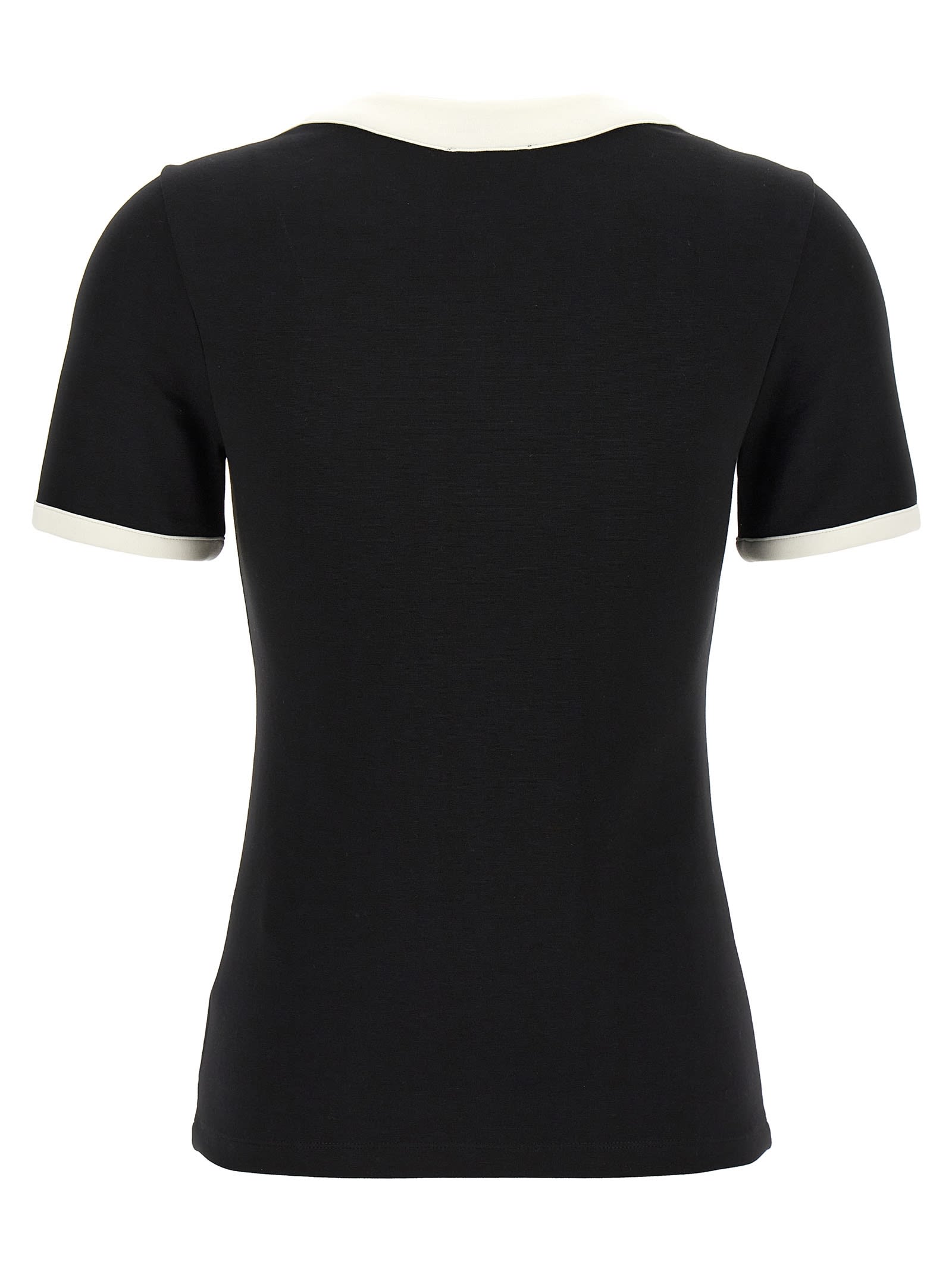 Shop Balmain Logo Buttons T-shirt In Nero/bianco