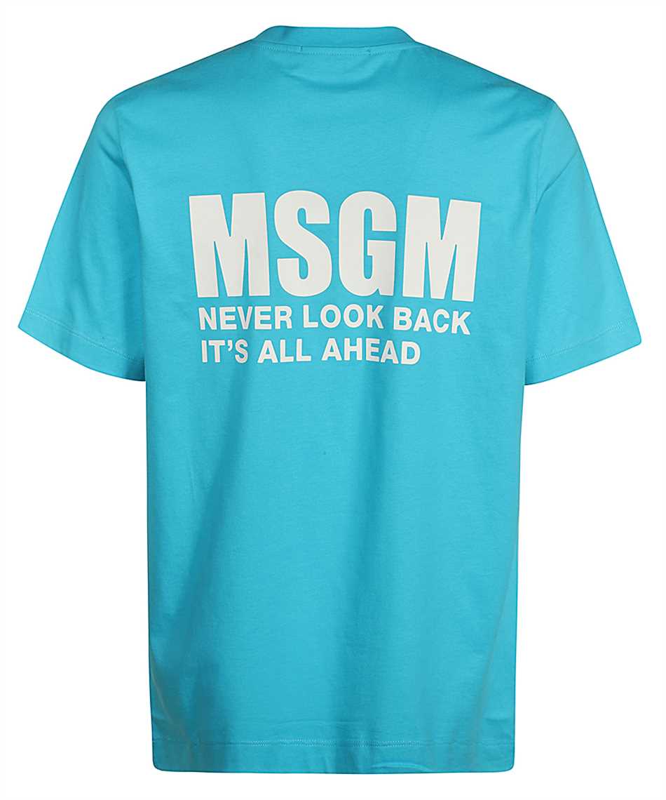 Msgm Logo-print Cotton T-shirt In Blue