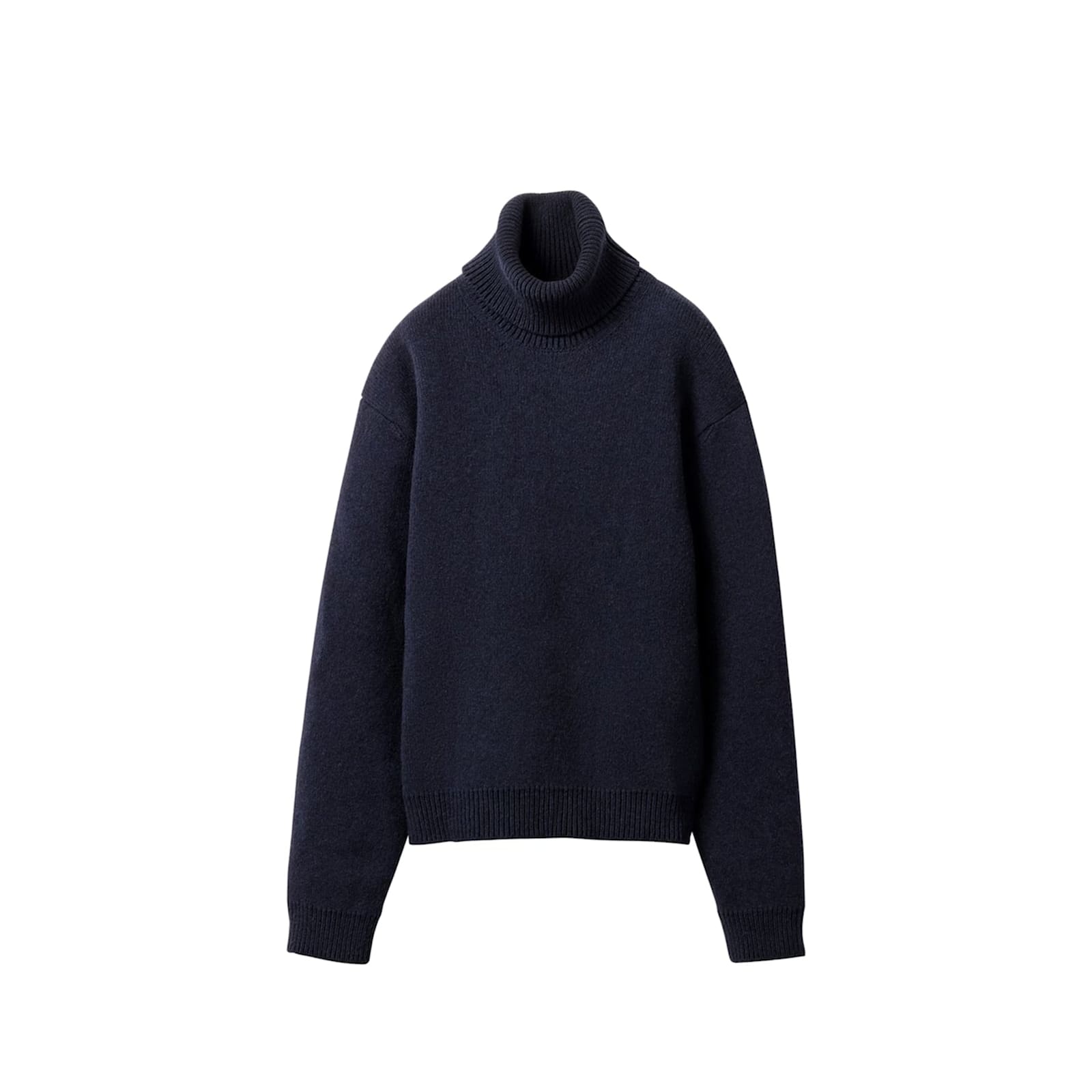Miu Miu Oversized Shetland Wool Turtleneck Cashmere Sweater In Blue