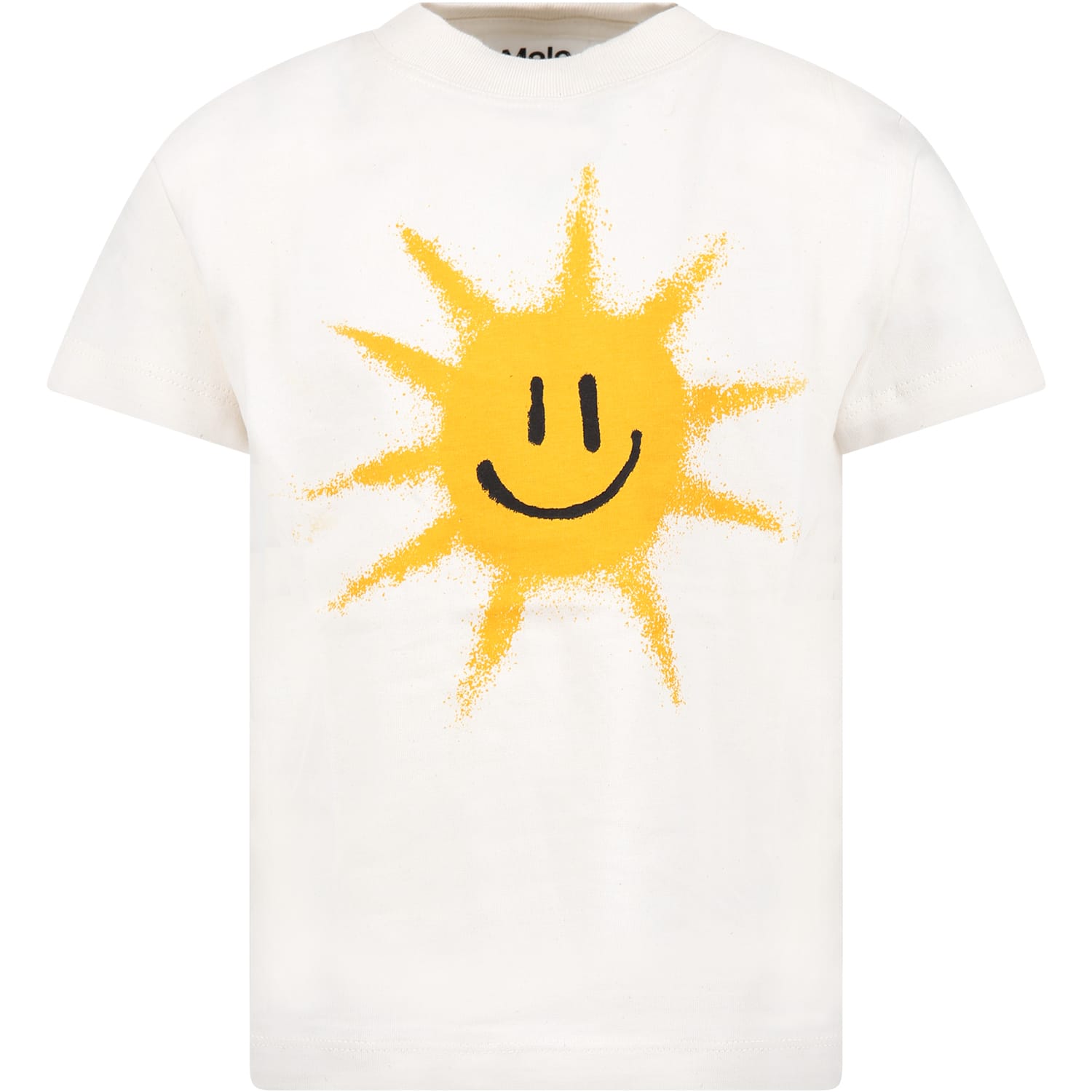 MOLO IVORY T-SHIRT FOR KIDS WITH SUN PRINT