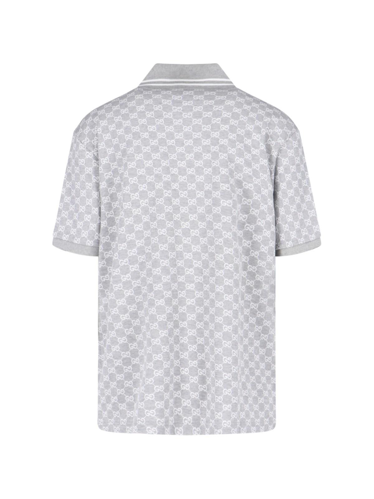 Shop Gucci Polo Logo Pattern In Grey