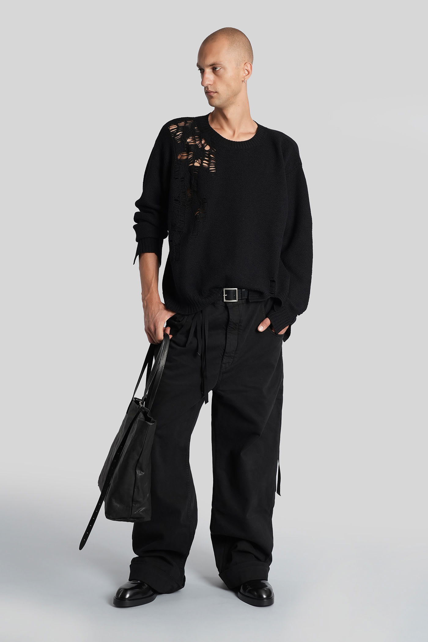 Ann Demeulemeester Waldon Knitwear In Black Wool In Black