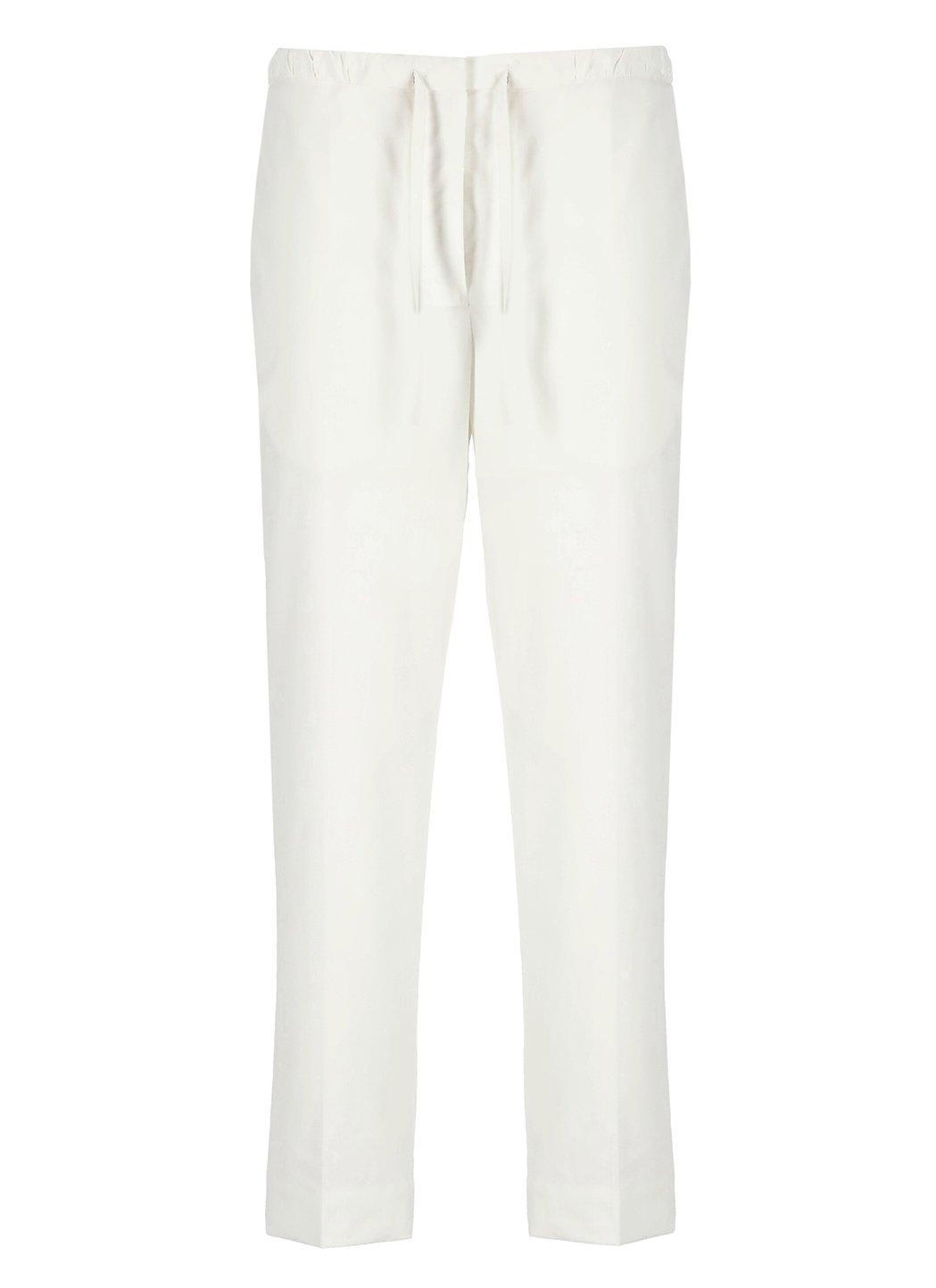 Shop Jil Sander Drawstring Cropped Trousers In White