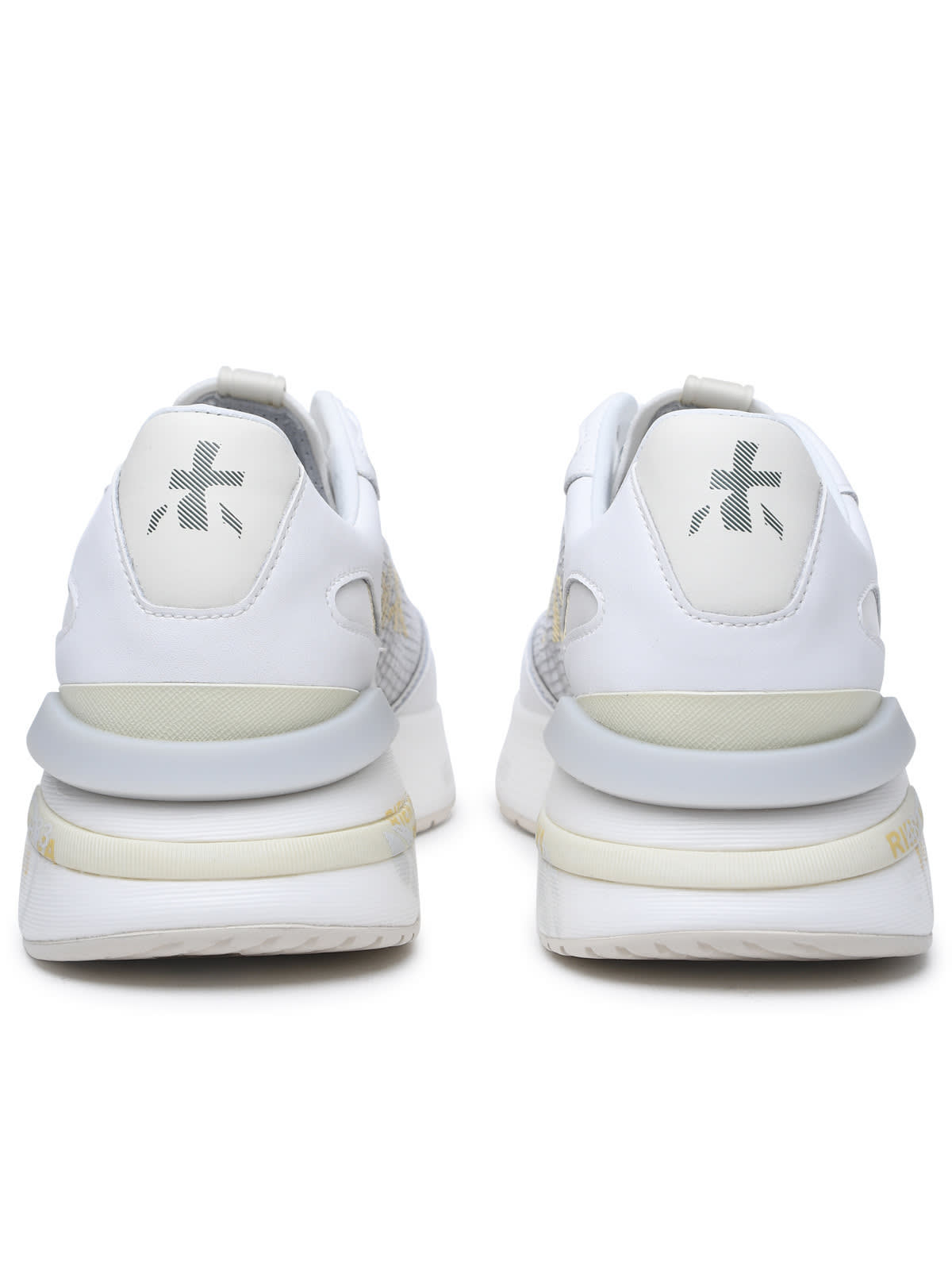Shop Premiata Moerund Sneakers In Leather And White Fabric