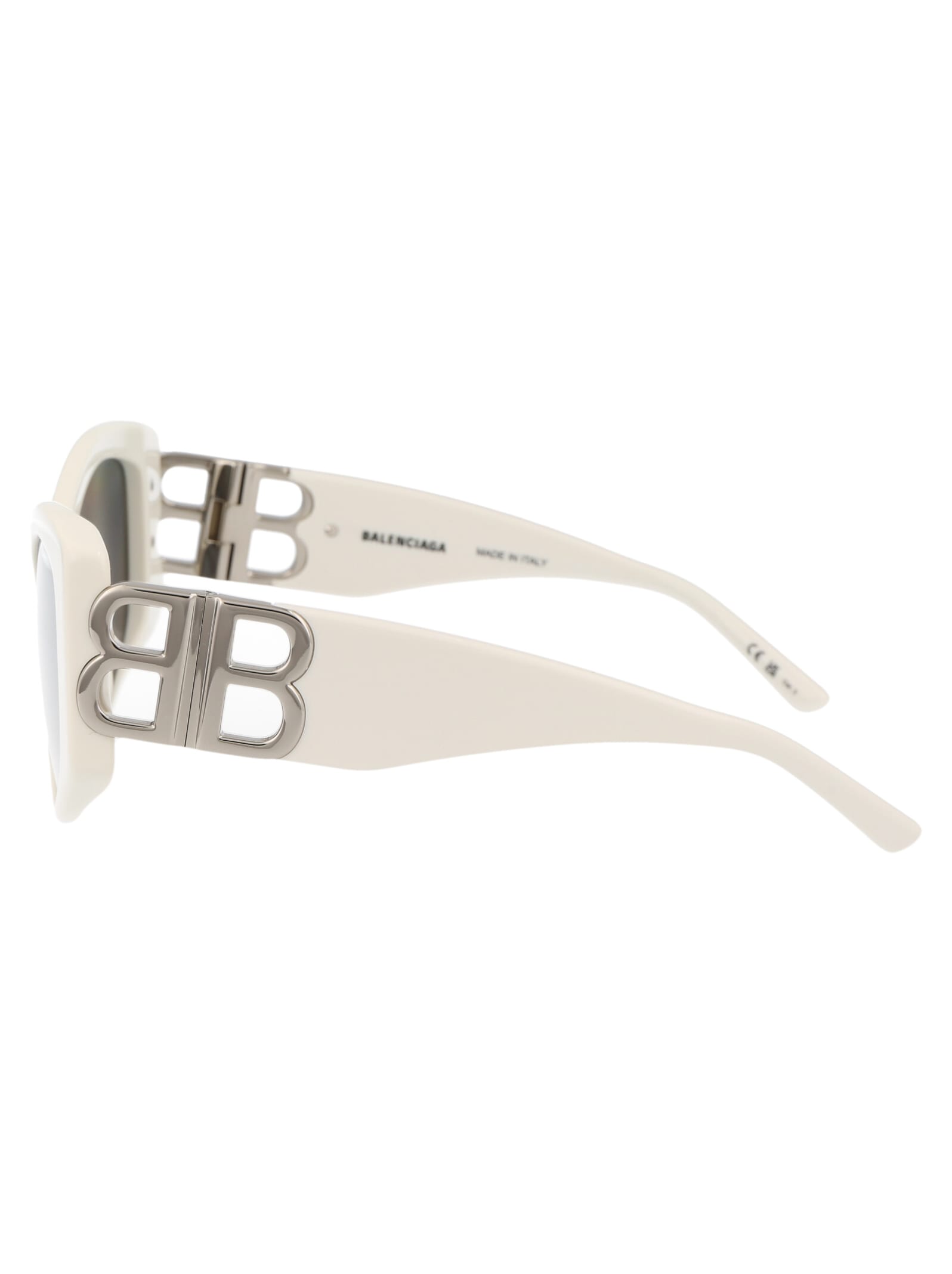 Shop Balenciaga Bb0287s Sunglasses In 006 White White Silver