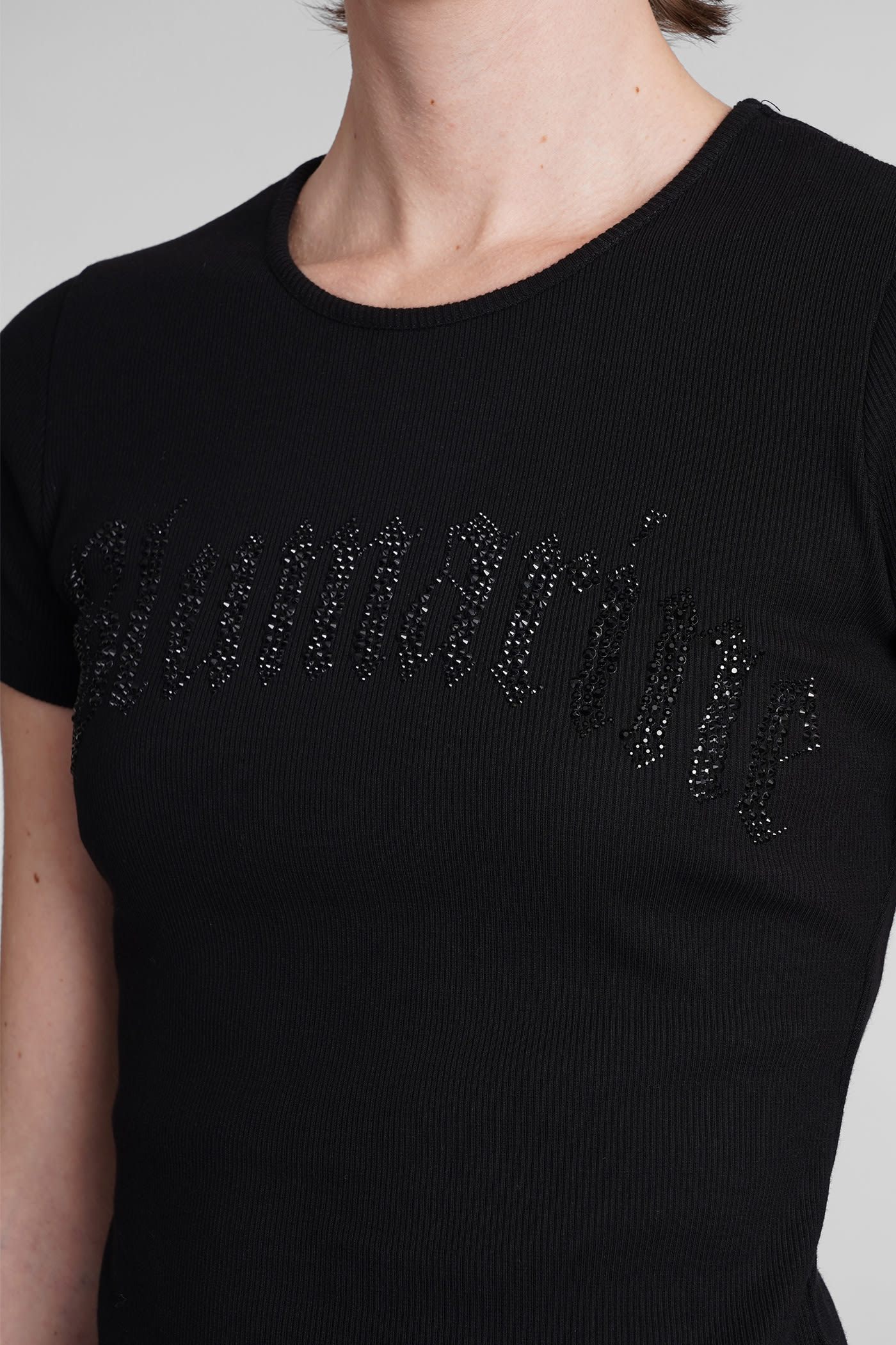 Shop Blumarine T-shirt In Black Cotton