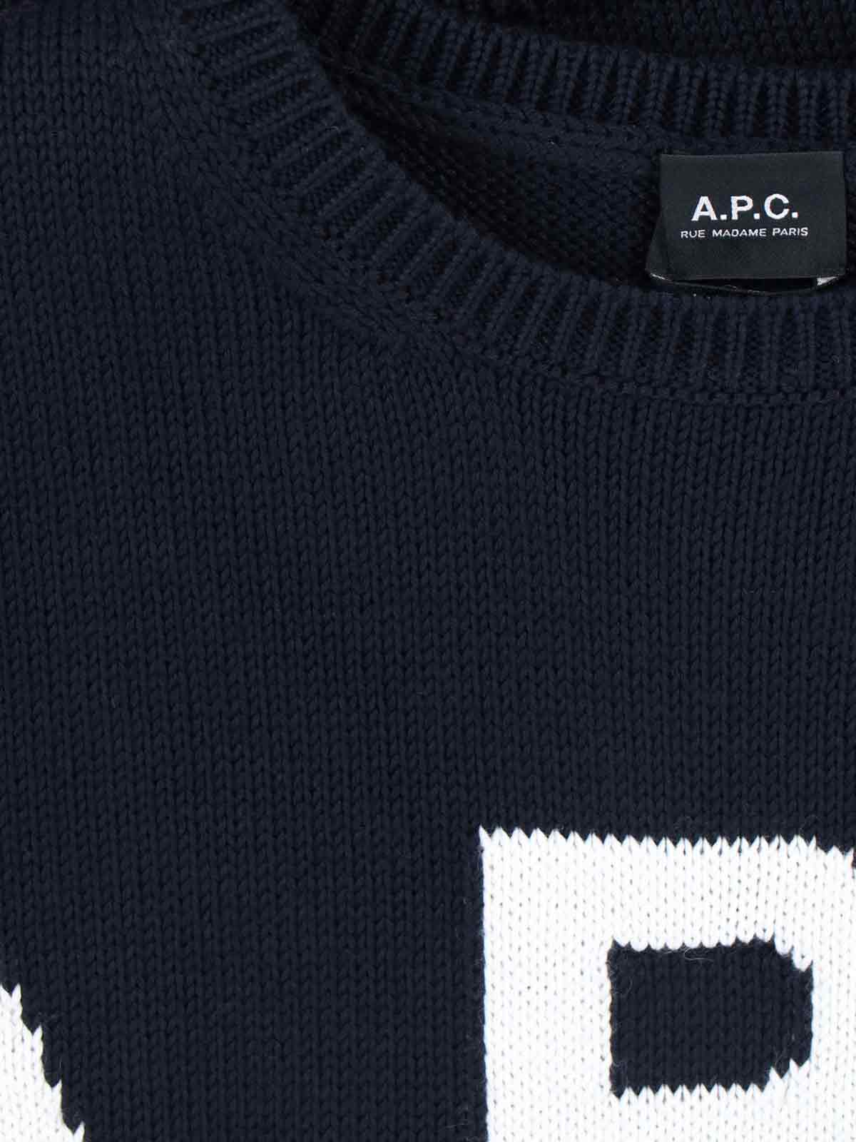 Apc Logo Sweater In Blue