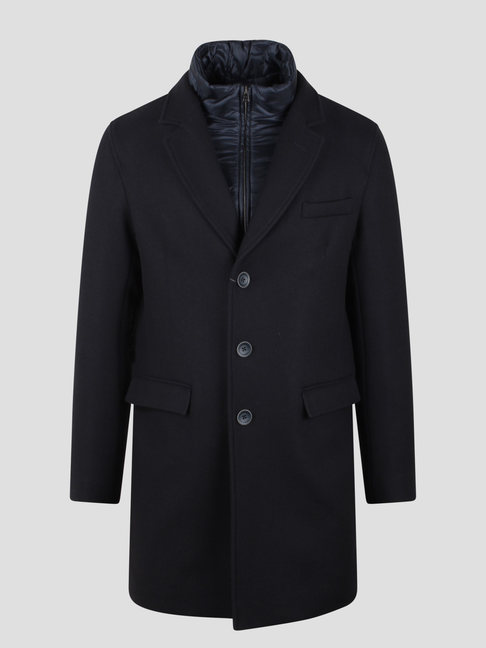 HERNO RECYCLED WOOL COAT 