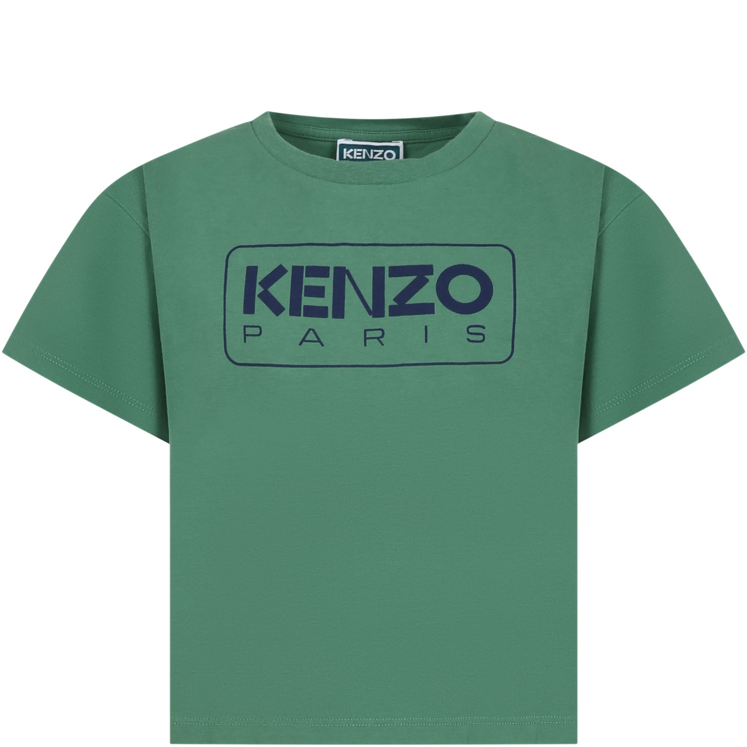 Kenzo Green T-shirt For Kids With Logo In F Mint Green