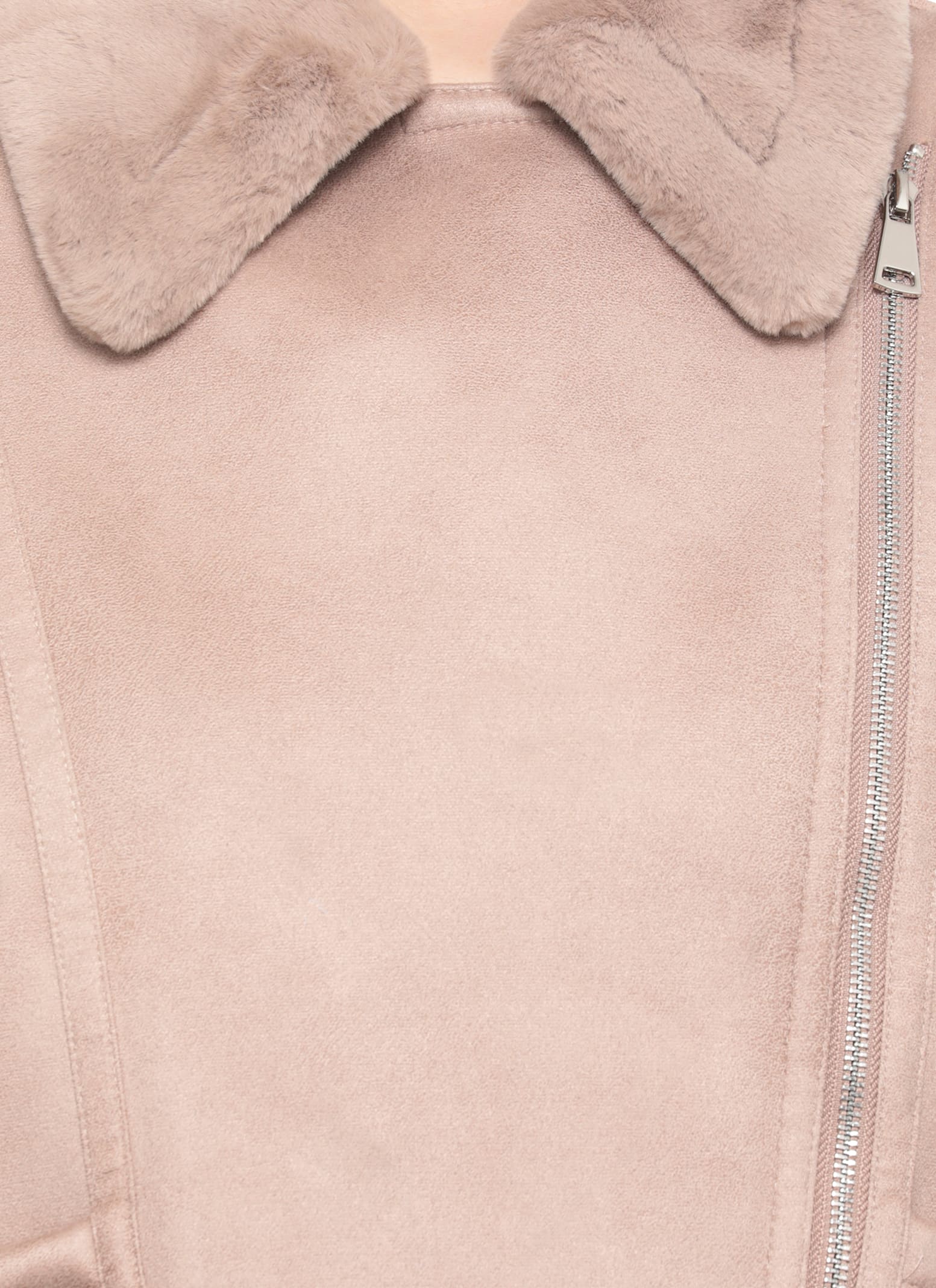 Betta Corradi Synth Leather Jacket In Brown