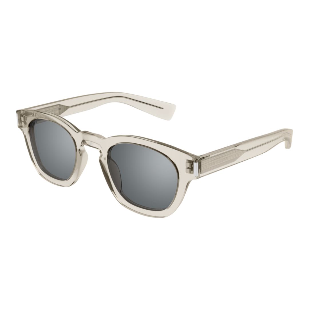 Saint Laurent 48mm Phantos Sunglasses In Beige-beige-silver