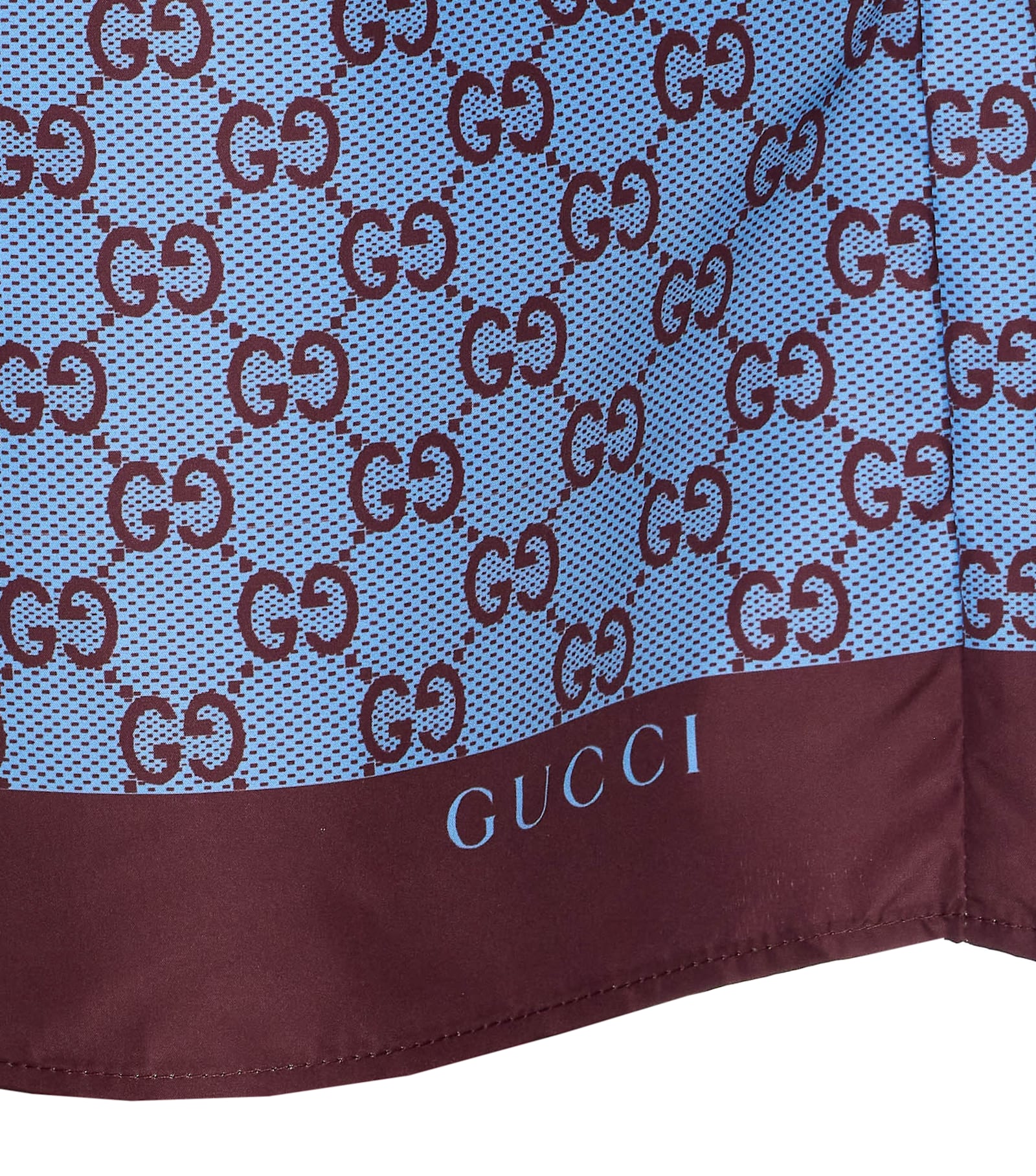 Gucci Printed Poplin Tech Swim Shorts In Blue
