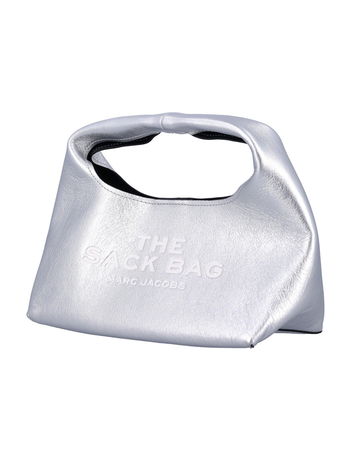 Shop Marc Jacobs Metallic Mini Sack Bag In Silver