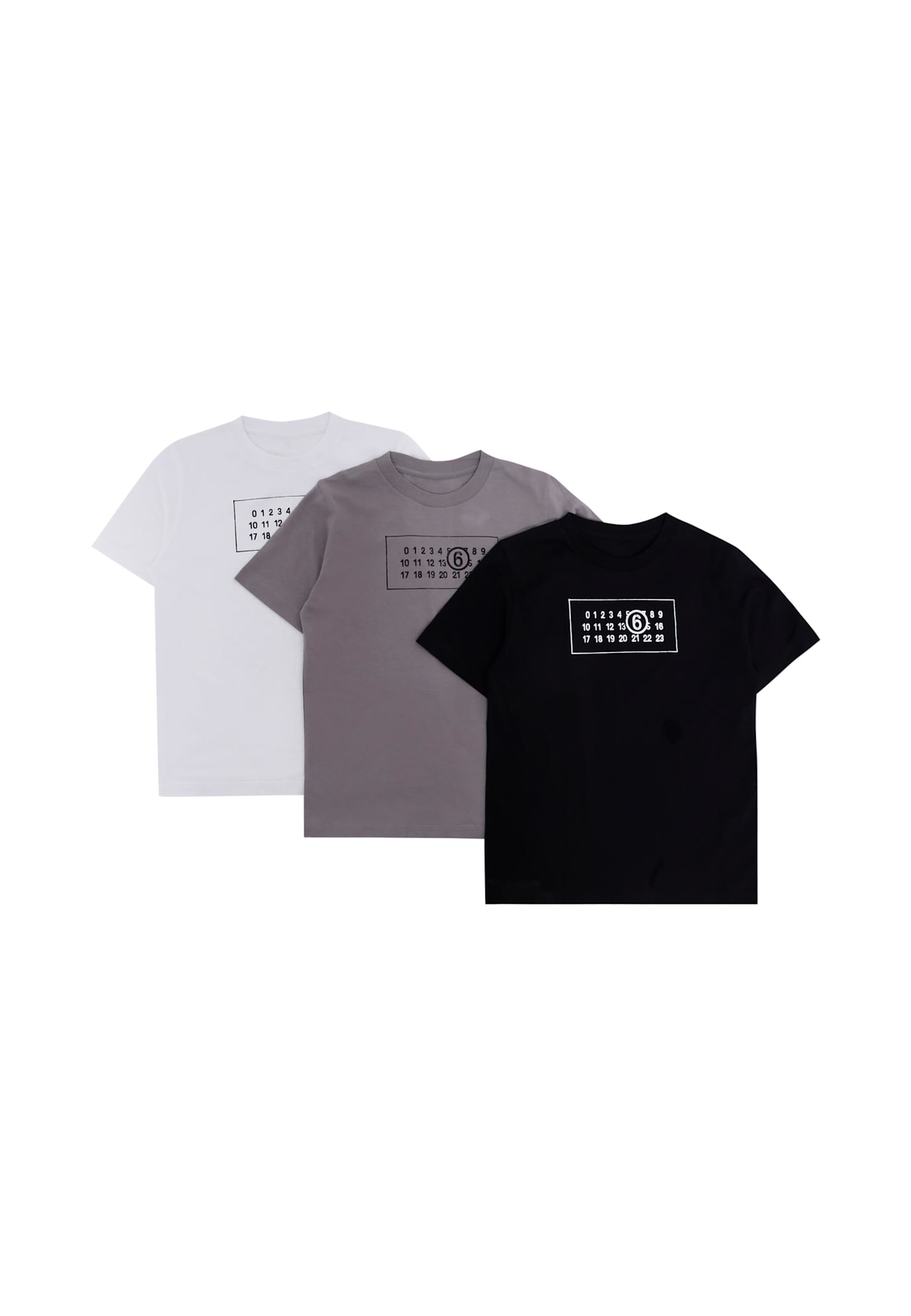 Mm6 Maison Margiela Multicolor T-shirt Set For Kids With Logo In Multi