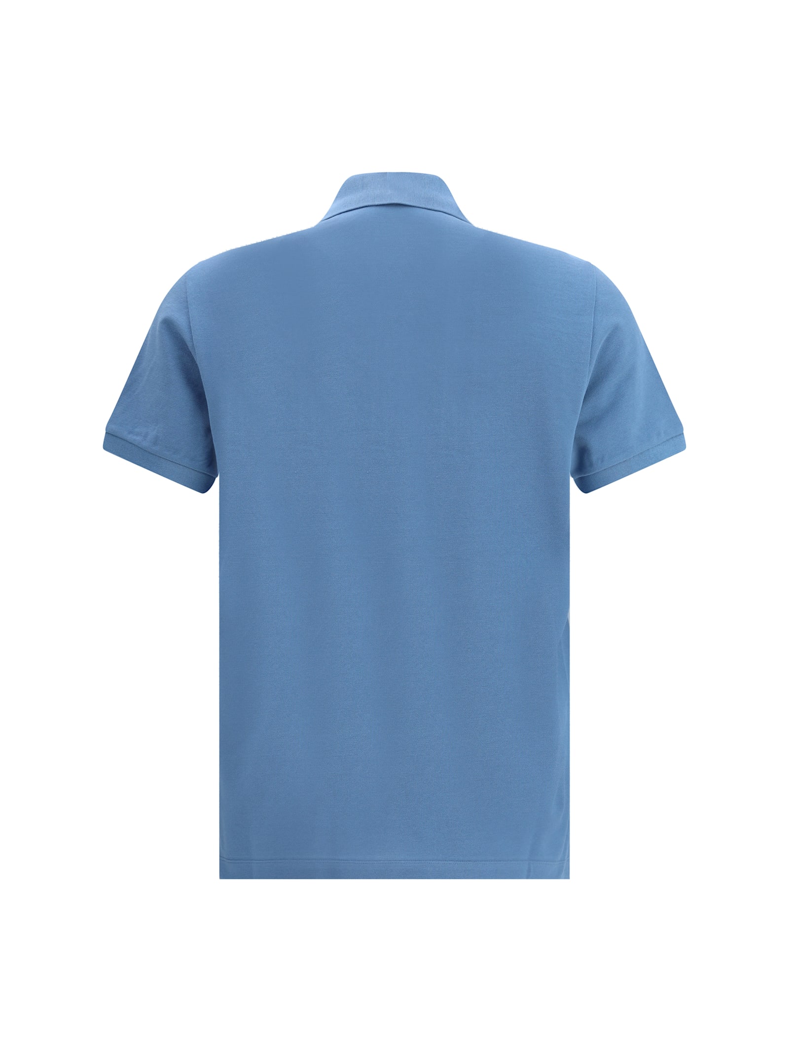 Fendi Piquet Polo Shirt With Collar And Short Sleeves In Blue