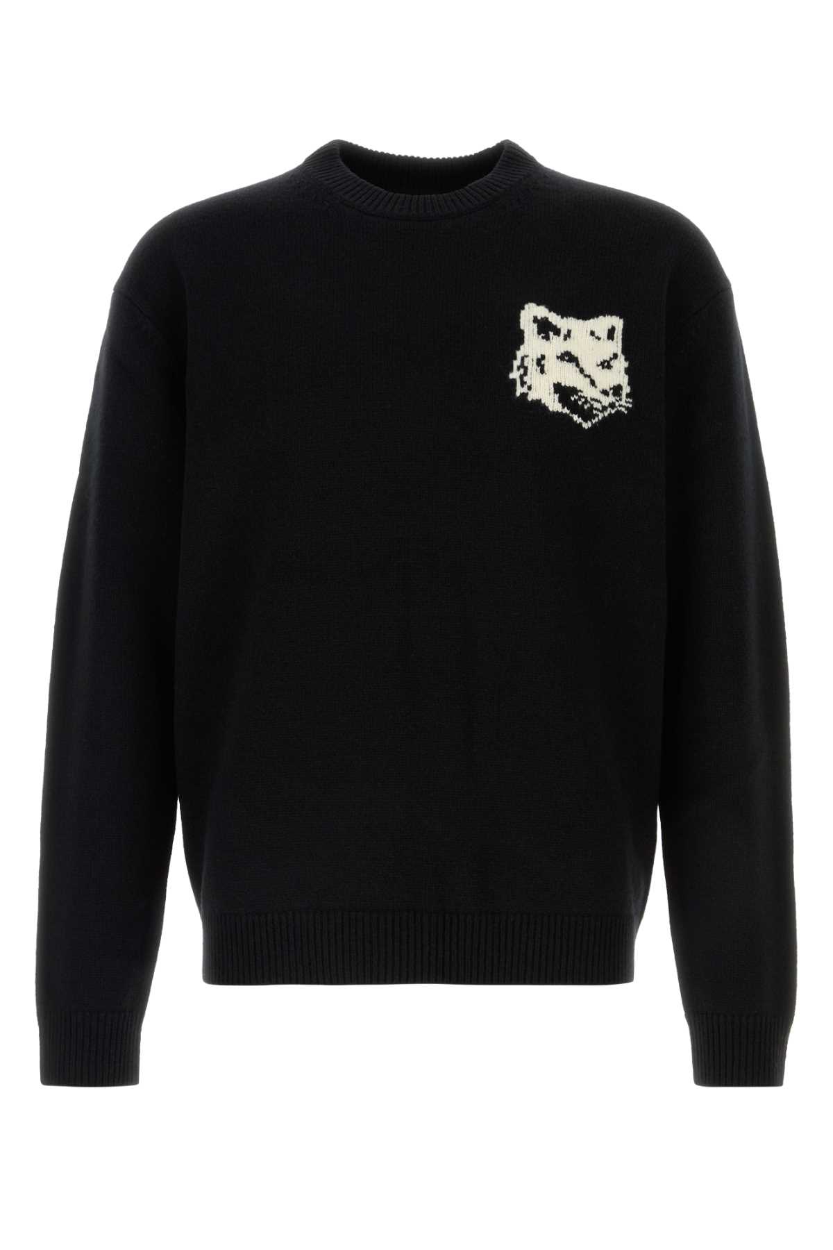 Maison Kitsuné Black Wool Sweater