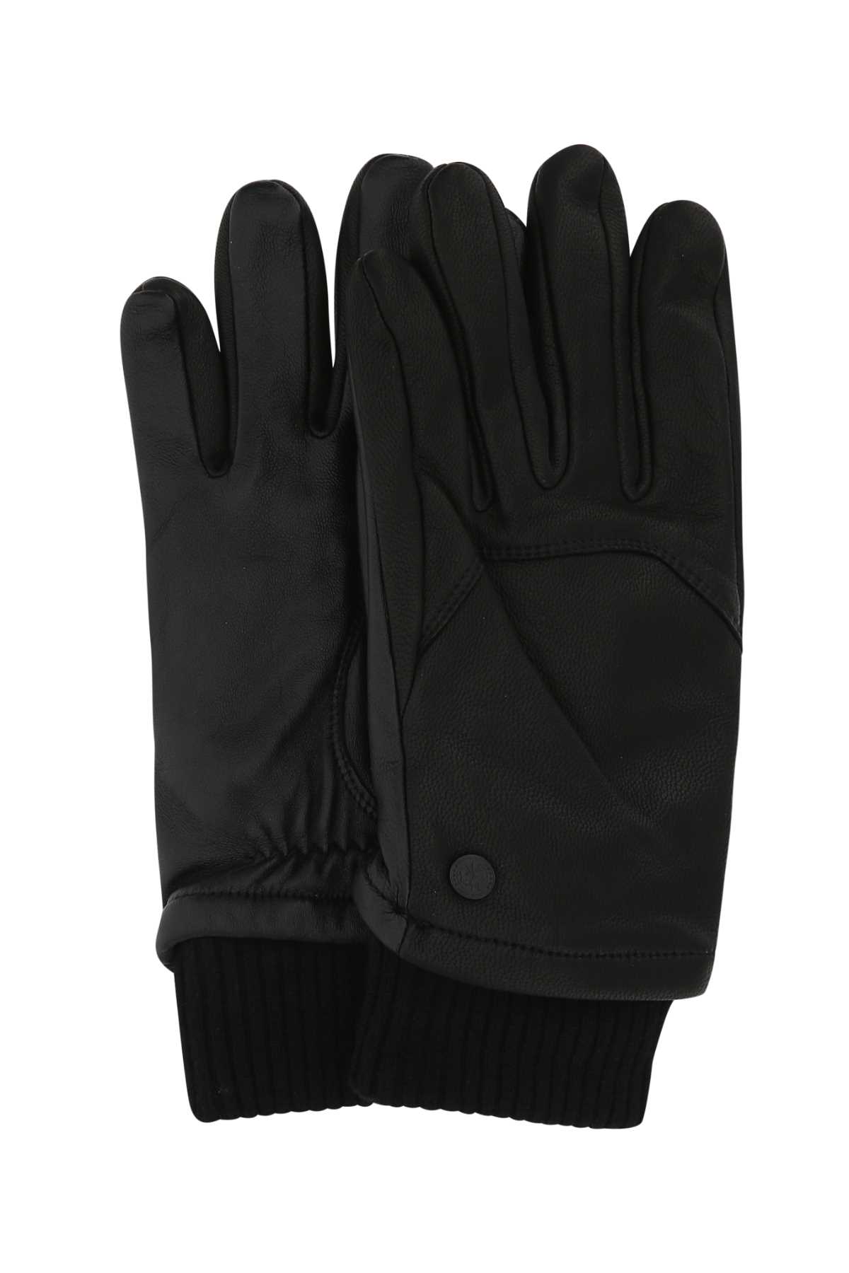 Shop Canada Goose Black Leather Workman Gloves In 61