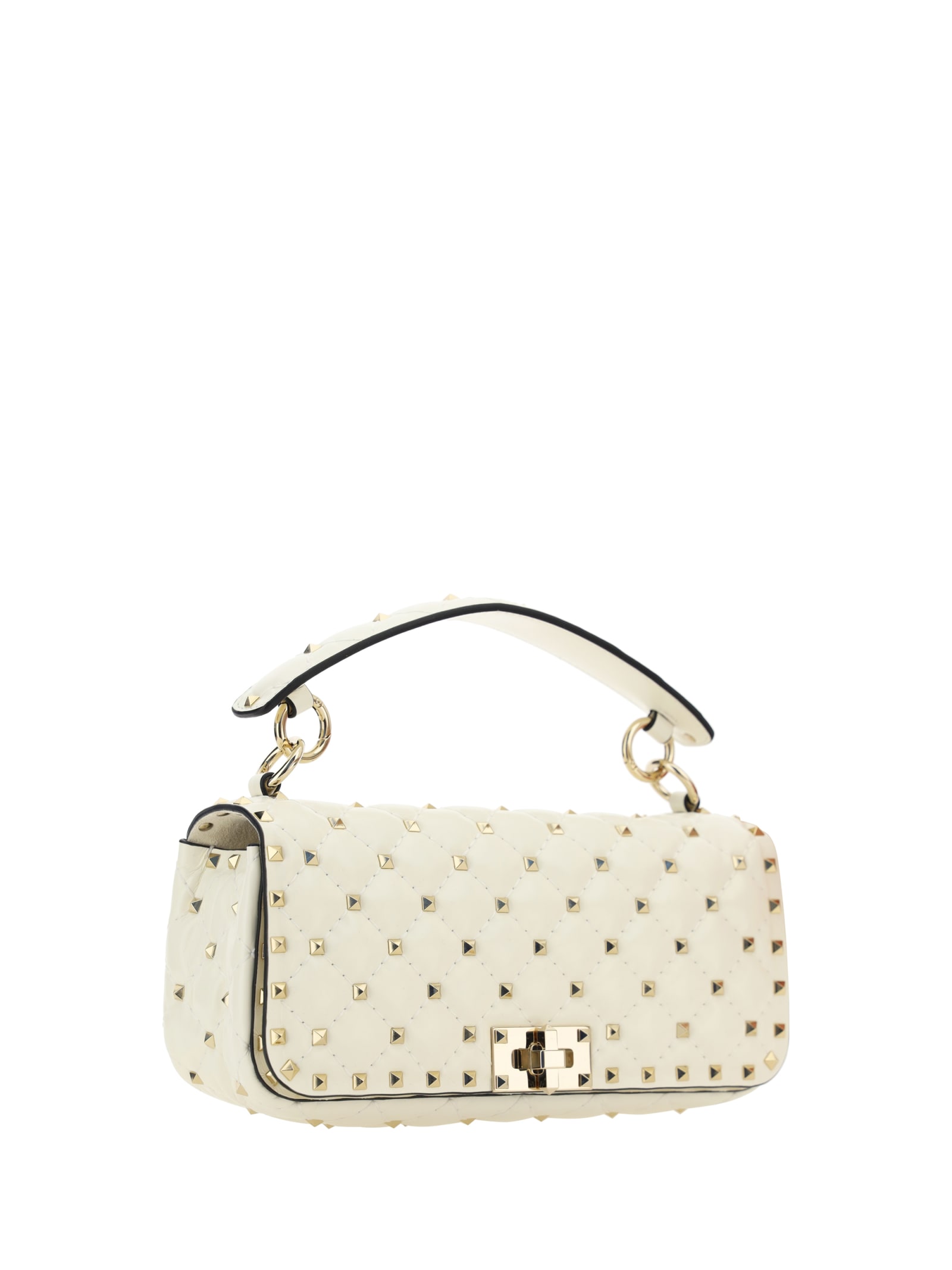 VALENTINO GARAVANI: Rockstud bag in quilted nappa leather - Ivory