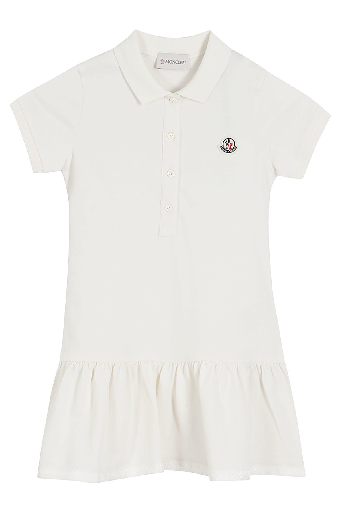 Moncler Kids' Dress Polo Neck In Bianco