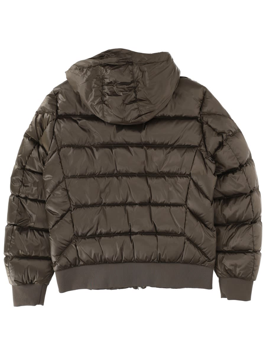 Parajumpers Quilted Hooded Coat Ribbed Cuffs In Green