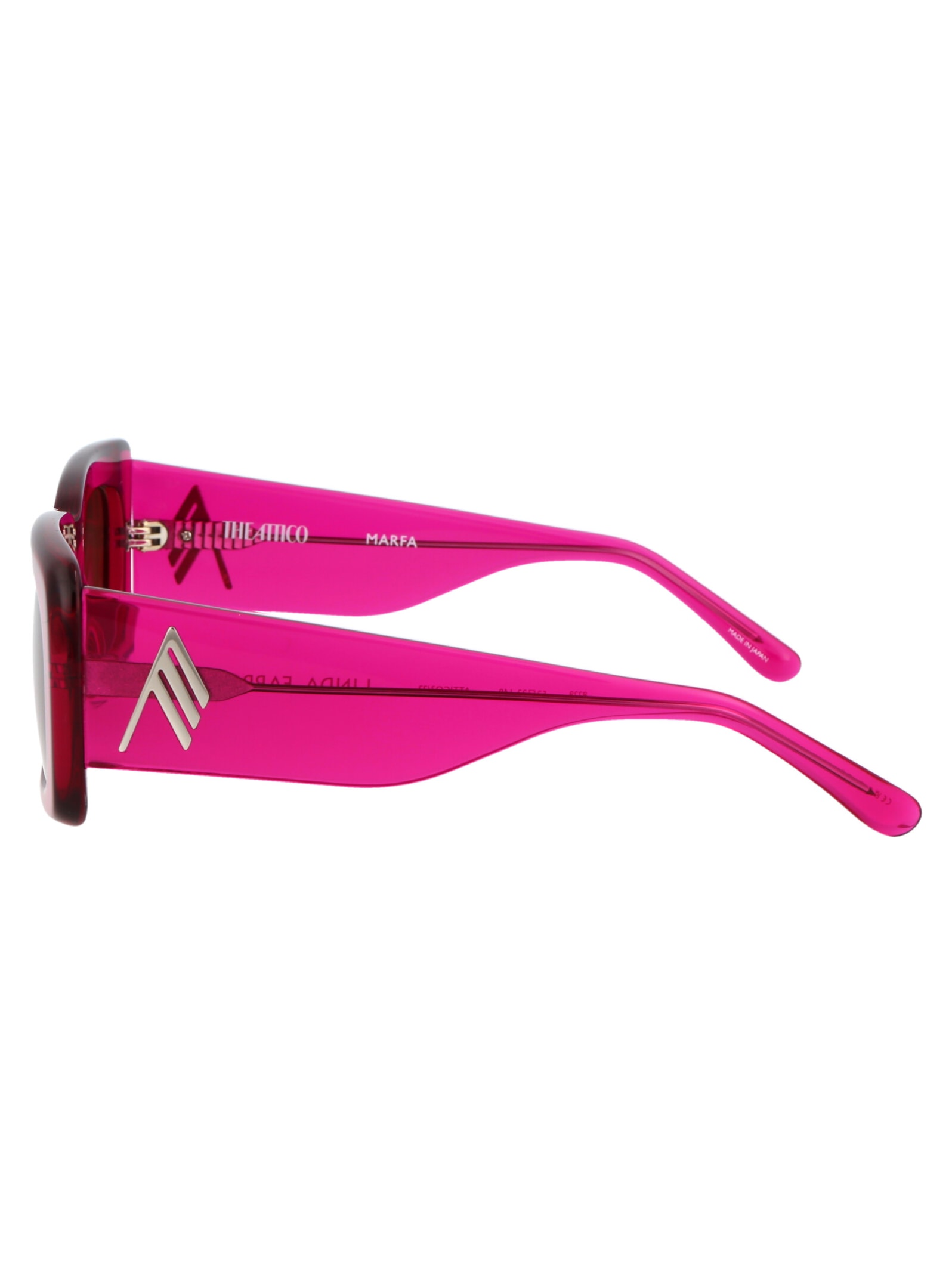Shop Attico Marfa Sunglasses In Maroon/silver/red